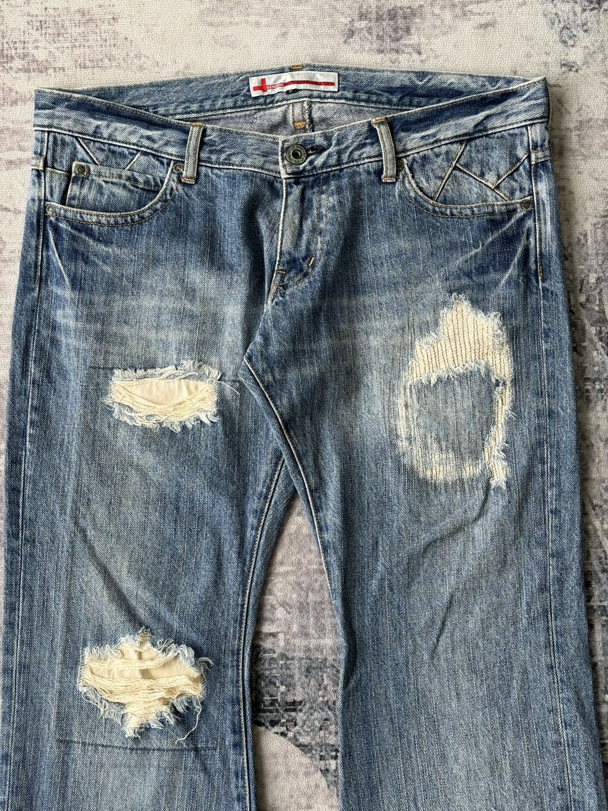 Japanese Brand × Tornado Mart × Vintage Vintage Geneose Super Flared Distressed Denim / GOA Style Size US 37 - 2 Thumbnail