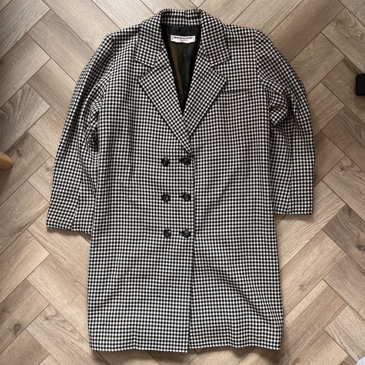 Yves Saint Laurent Vintage Houndstooth Over Coat