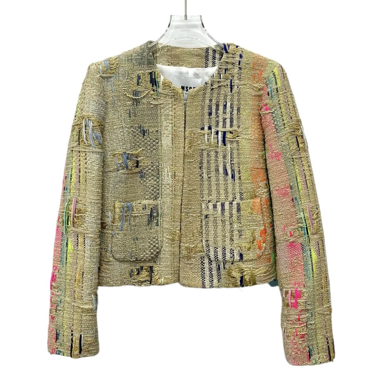MSGM MSGM Yellow Vintage Woven Tweed Chanel-style Set Top K26WX Size M / US 6-8 / IT 42-44 - 2 Thumbnail