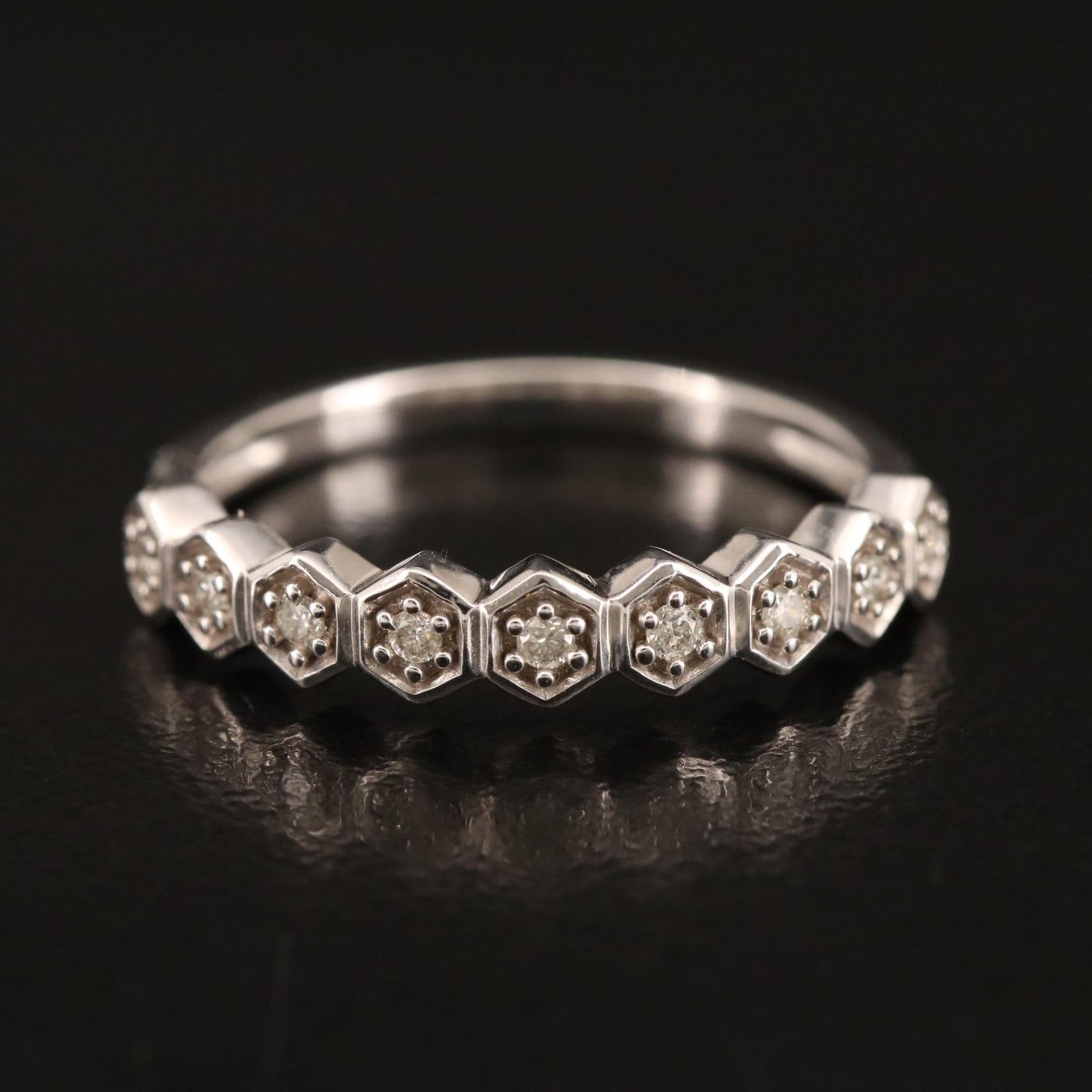 Other Vintage 10k .12 ctw Diamond Geometric Band Size ONE SIZE - 1 Thumbnail