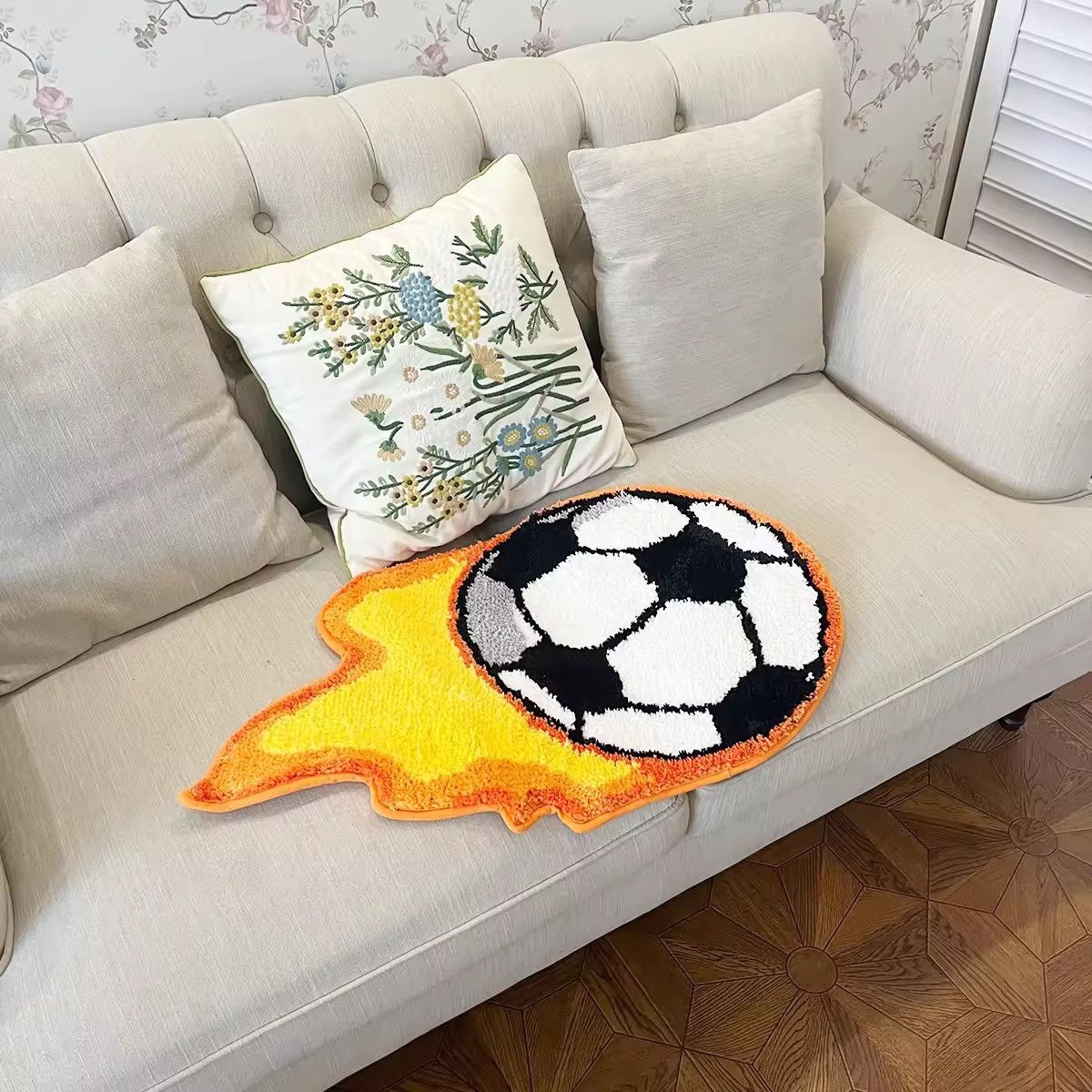 Handmade Designer Fluffy Tufted Ball Home Decoration Rug Carpet Size ONE SIZE - 3 Thumbnail