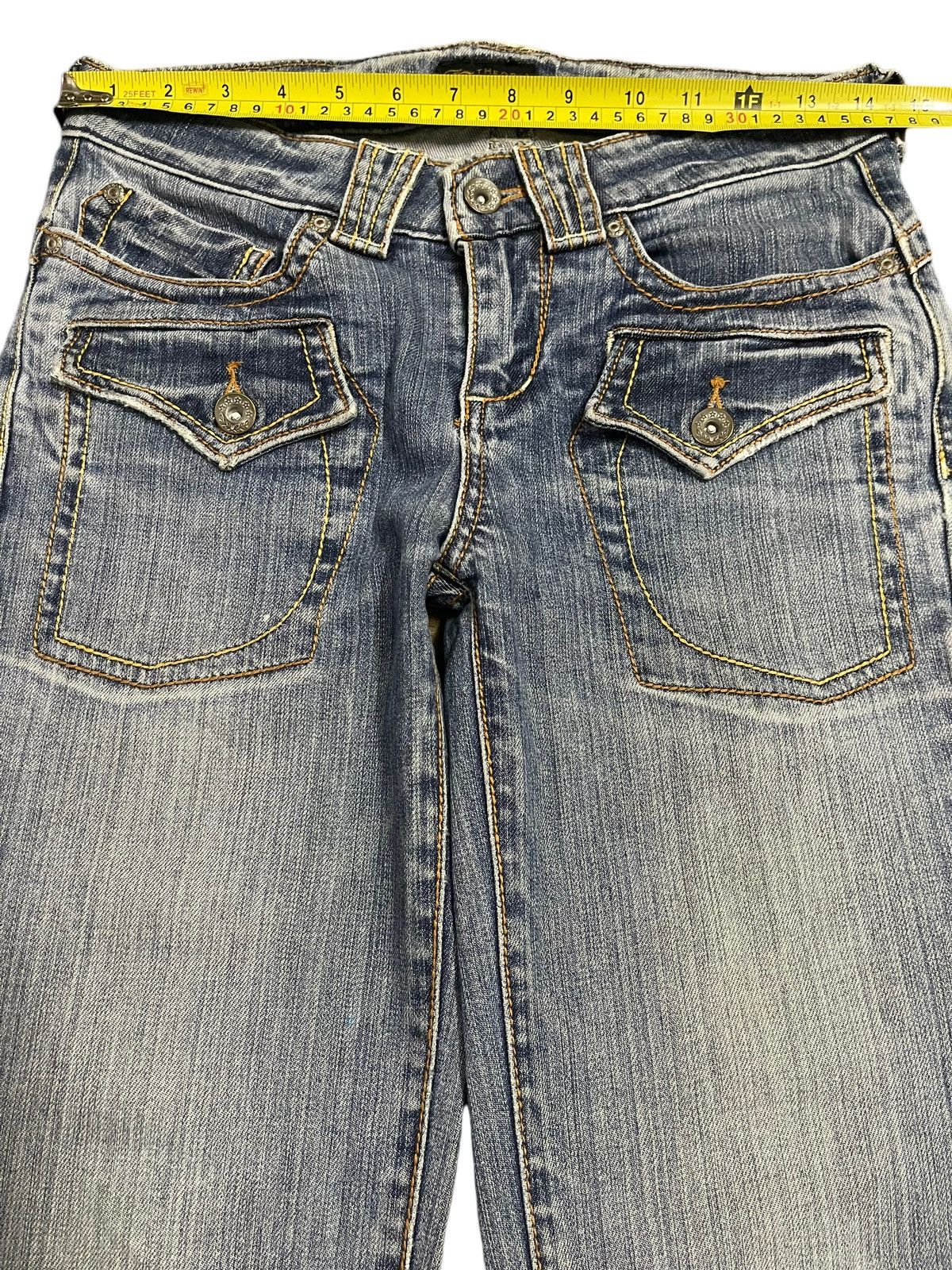 If Six Was Nine Vintage Japanese Brand Bleached Distressed Flare Jeans Size 28" / US 6 / IT 42 - 11 Thumbnail