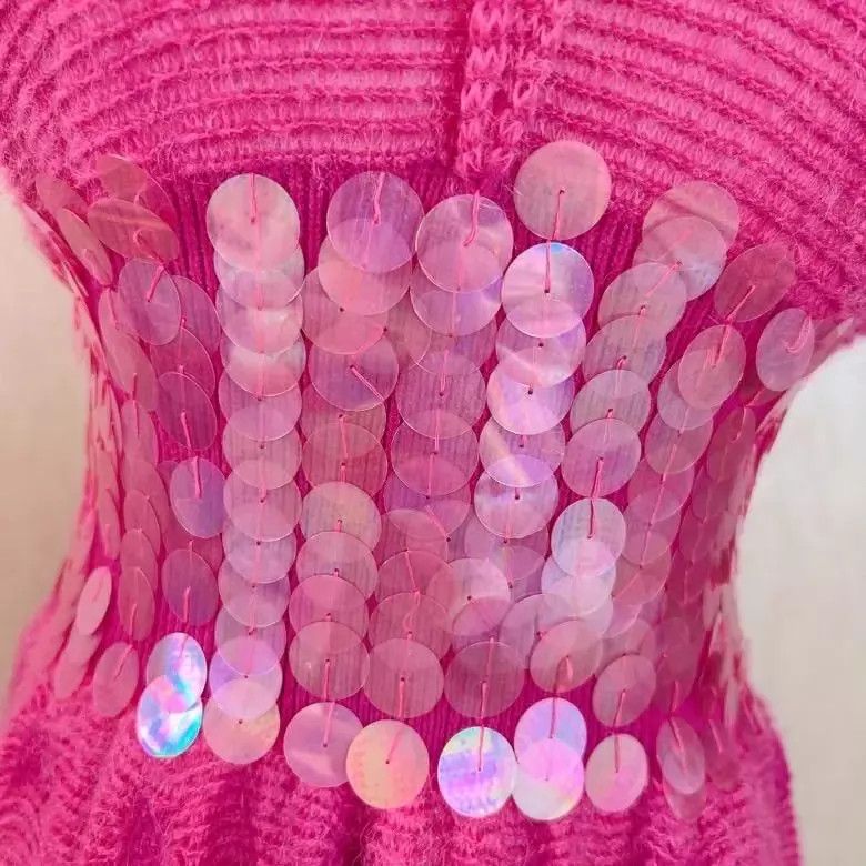 Emporio Armani EMPORIO ARMANI pink knit sequin dress IT38 pre-owned Size XS / US 0-2 / IT 36-38 - 6 Thumbnail
