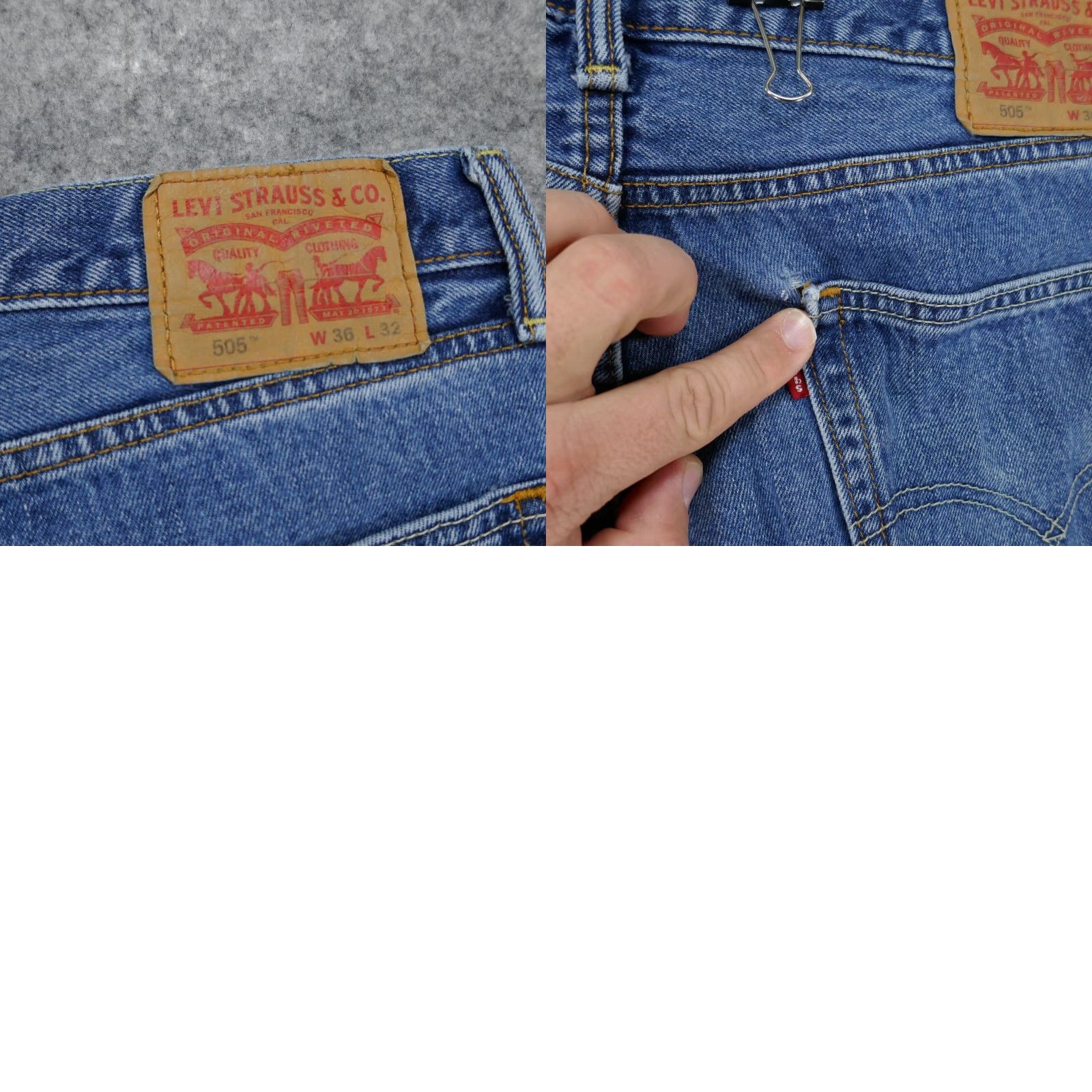 Levi's Levi's 505 Jeans Mens 36x32 Regular Straight Med Wash Size US 36 / EU 52 - 10 Thumbnail