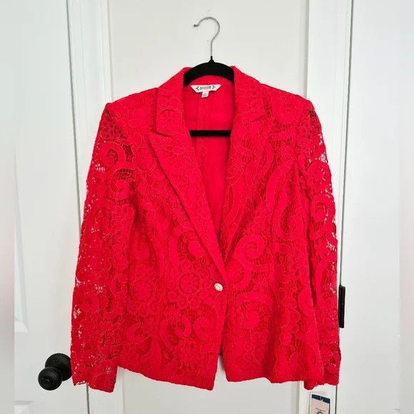Nanette Lepore Lace Blazer Feminine Gift Holiday Party Travel Valentine Size M / US 6-8 / IT 42-44 - 9 Thumbnail