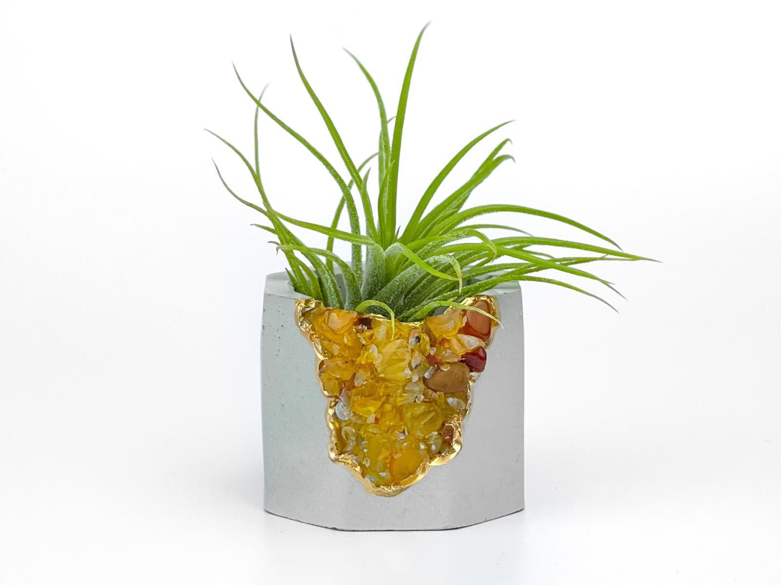 Other Yellow Agate Crystal Air Plant Holder Succulent Planter Size ONE SIZE - 3 Thumbnail