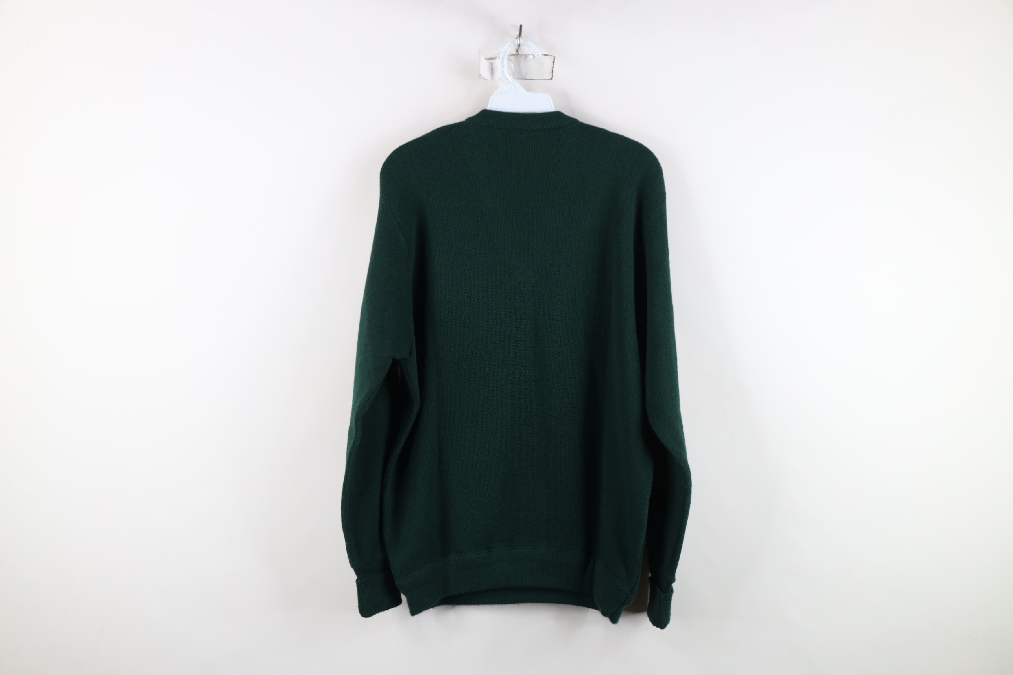 Vintage Vintage 90s Streetwear Blank Knit V-Neck Sweater Green USA Size US S / EU 44-46 / 1 - 7 Thumbnail