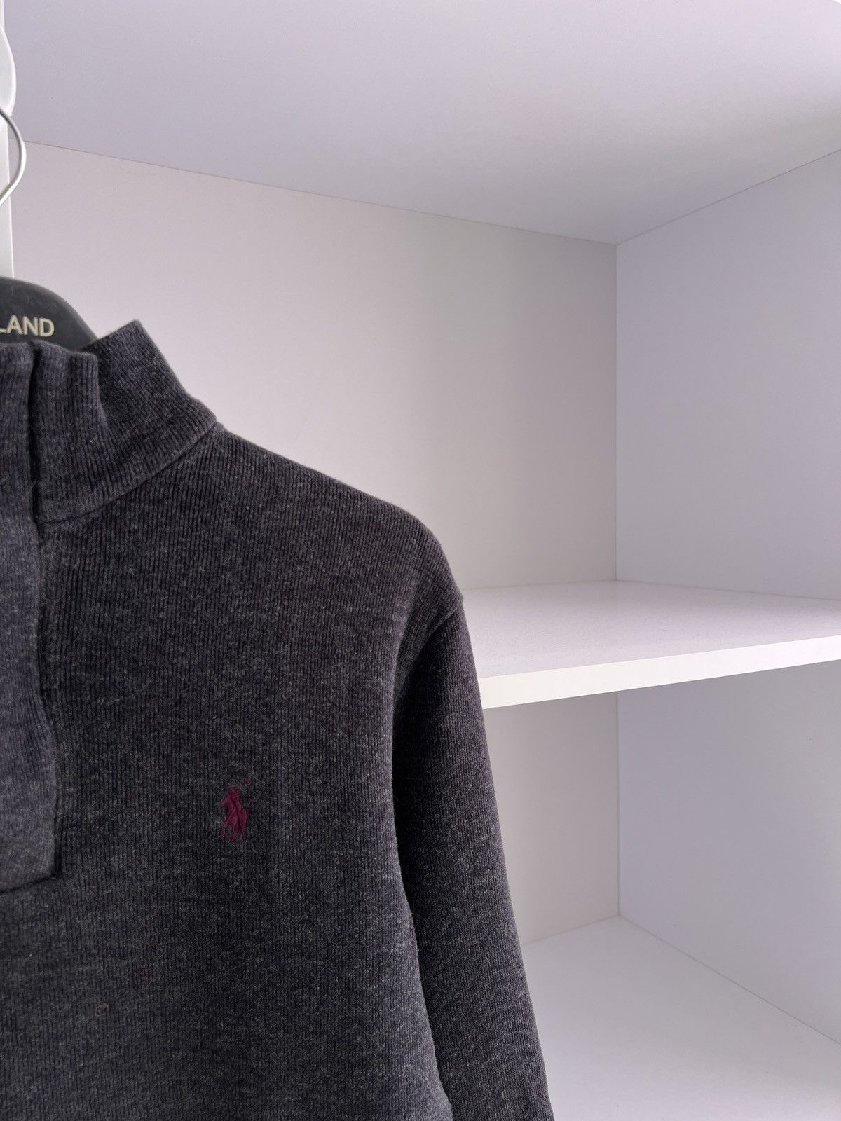 Polo Ralph Lauren × Vintage Vintage Polo Ralph Lauren Sweater Gray Knit Zip Logo Size US S / EU 44-46 / 1 - 5 Thumbnail