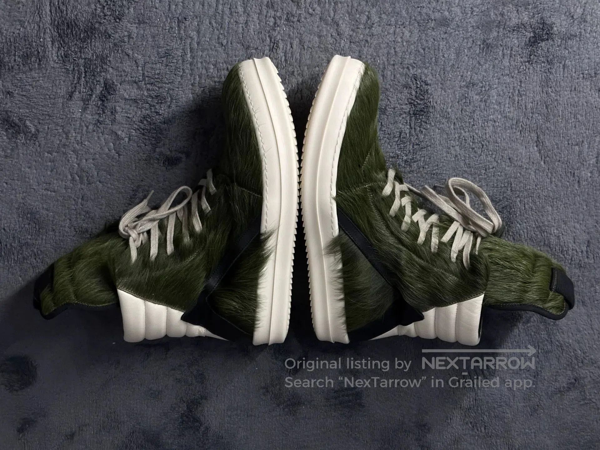 Rick Owens Rick Owens Green Fur Sneakers size 41. Size US 8 / EU 41 - 3 Thumbnail