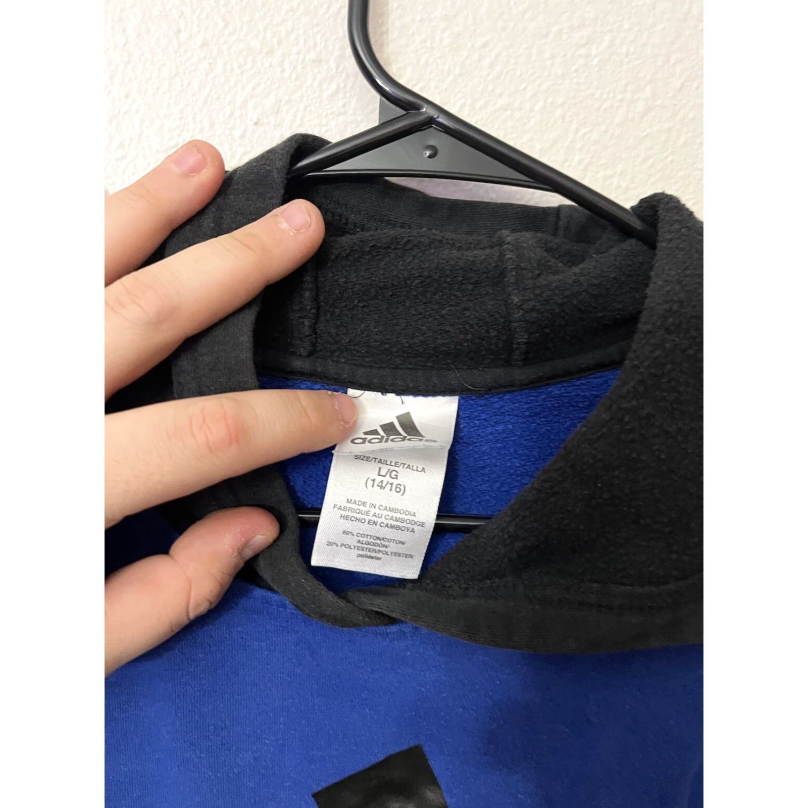 Adidas Adidas Hoodie Boys L Blue Black Zip Hooded Sweatshirt Shirt? Size US L / EU 52-54 / 3 - 3 Thumbnail