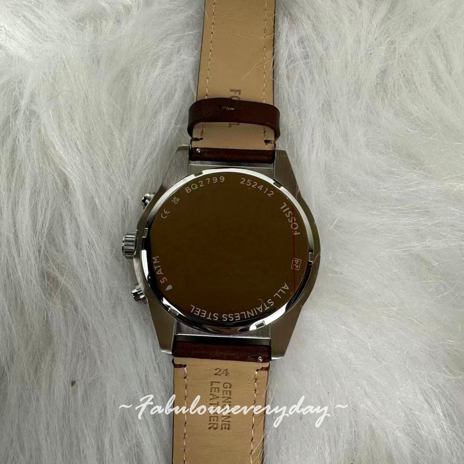 Fossil FOSSIL Mens Brox Multifunction Brown Leather Watch 50mm Blue Size ONE SIZE - 5 Thumbnail