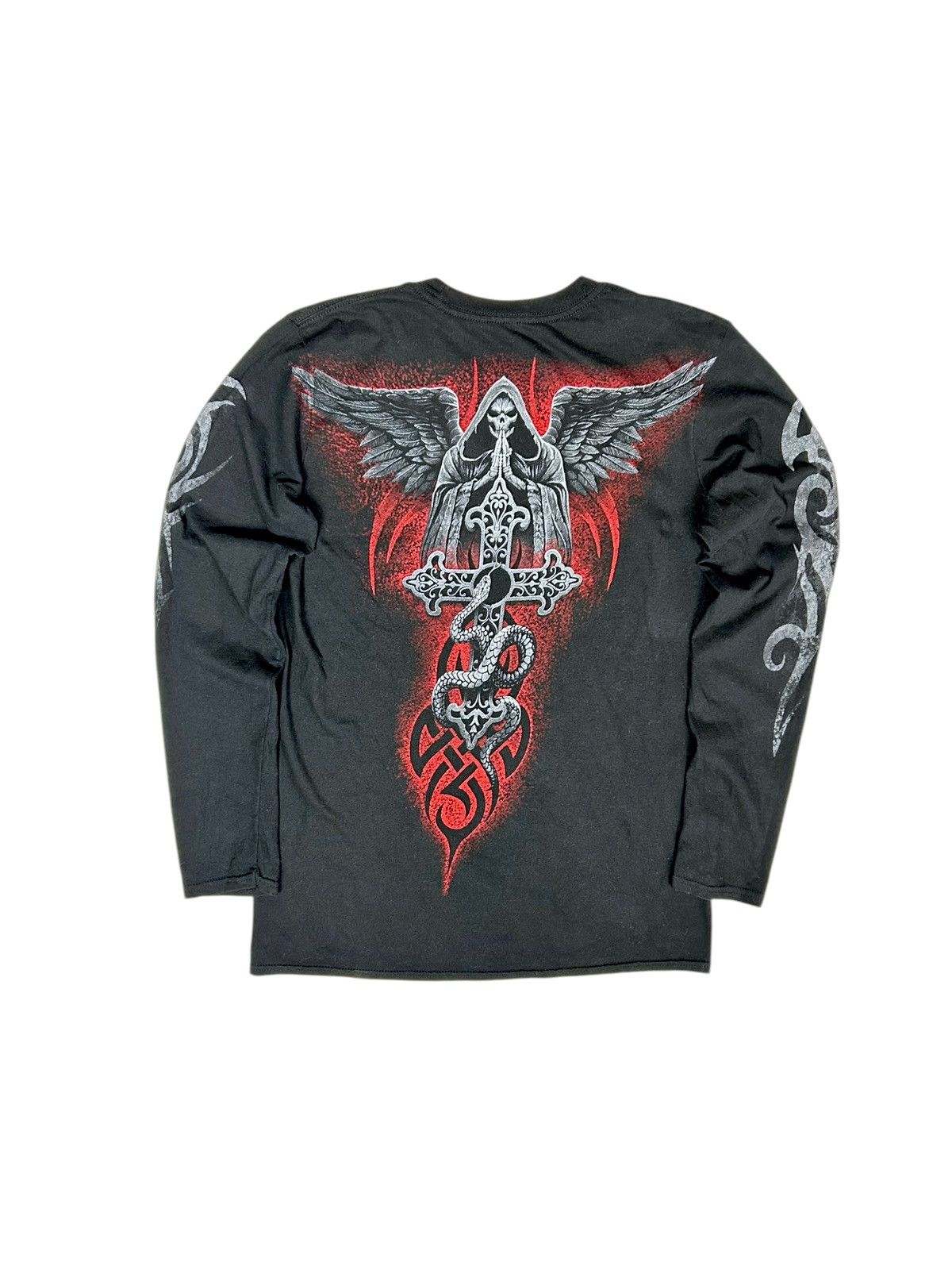 Vintage ☠️ Vintage Gothic Tribal long sleeve tee Spiral Affliction Size US S / EU 44-46 / 1 - 2 Thumbnail