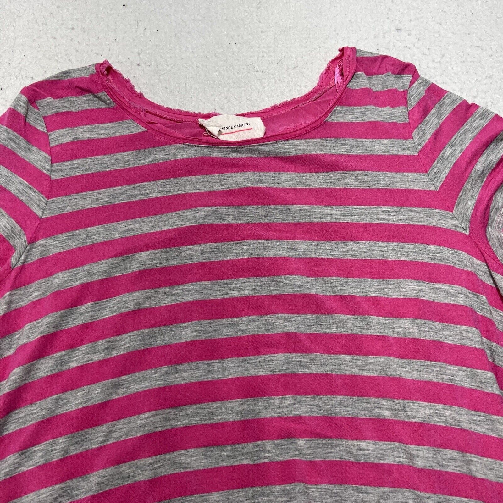 Vince Camuto Vince Camuto Medium Splitback Pink Striped T Shirt Crewneck Size M / US 6-8 / IT 42-44 - 2 Thumbnail