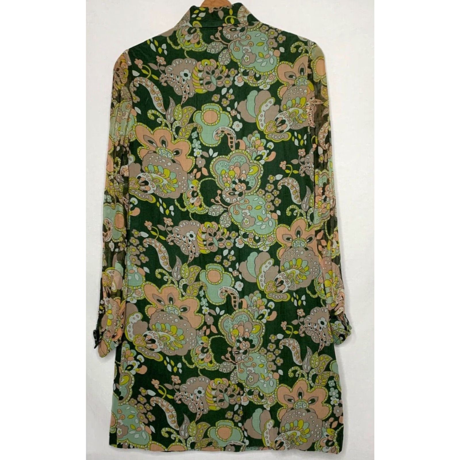Vintage Vtg Marcek Fenez Designer Roland Klein Total Dress Vest Set Mod Flower Power 1960s Size XL / US 12-14 / IT 48-50 - 5 Thumbnail