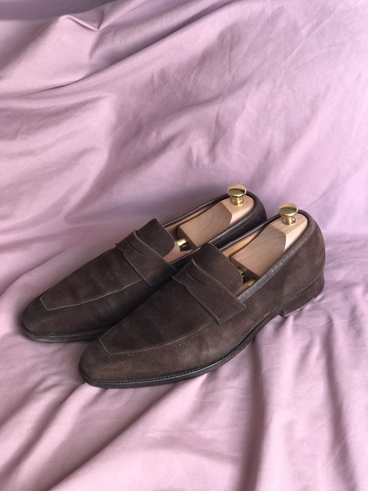Crockett & Jones SUEDE CROCKETT&JONES HANDMADE IN ENGLAND BROWN PENNY LOAFERS Size US 9.5 / EU 42-43 - 2 Thumbnail