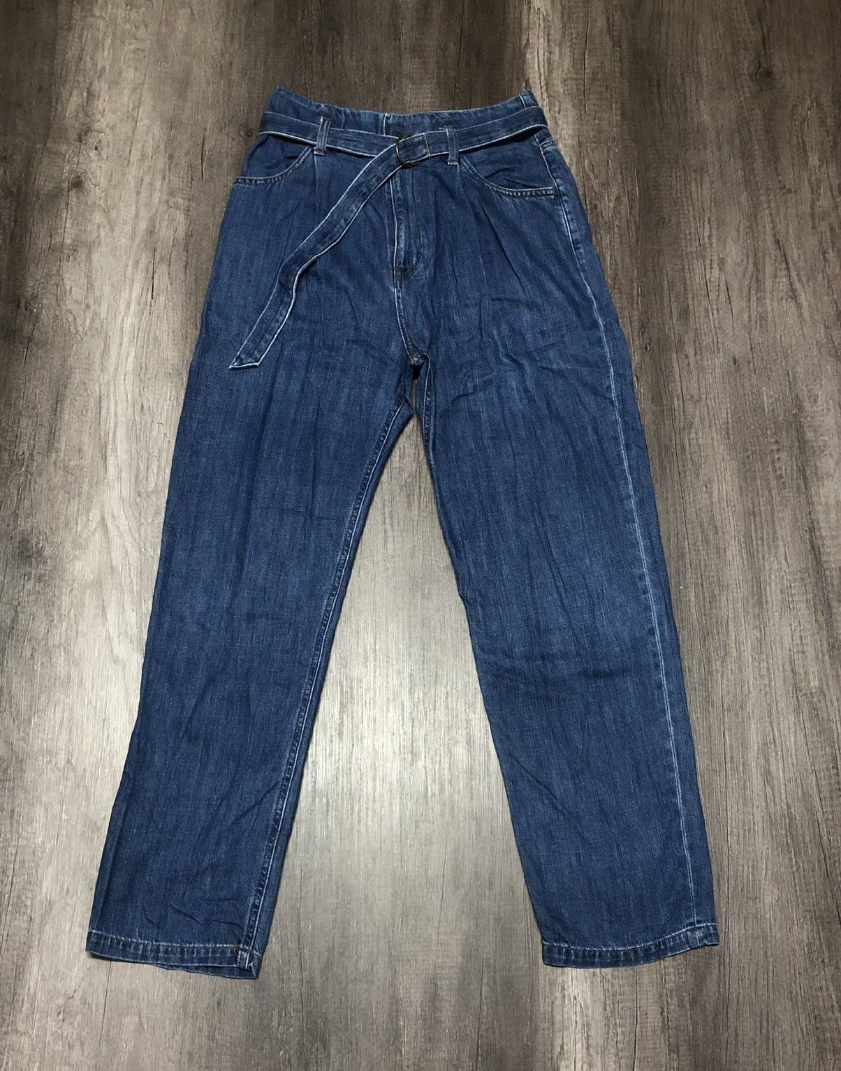 Japanese Brand × Uniqlo × Vintage Uniqlo Jeans Fit Relaxed Style Tapered With Belt (unisex) Size 28" / US 6 / IT 42 - 12 Thumbnail