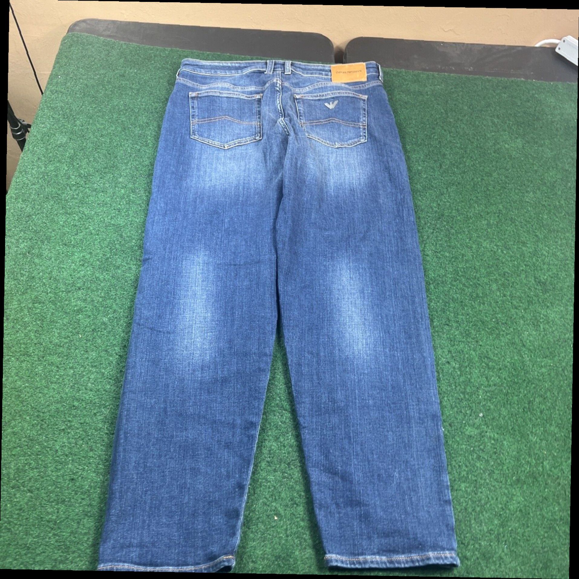 Emporio Armani EMPORIO ARMANI Jeans Mens 31W 32x28 Blue Denim Straight Slim Size US 31 - 7 Thumbnail