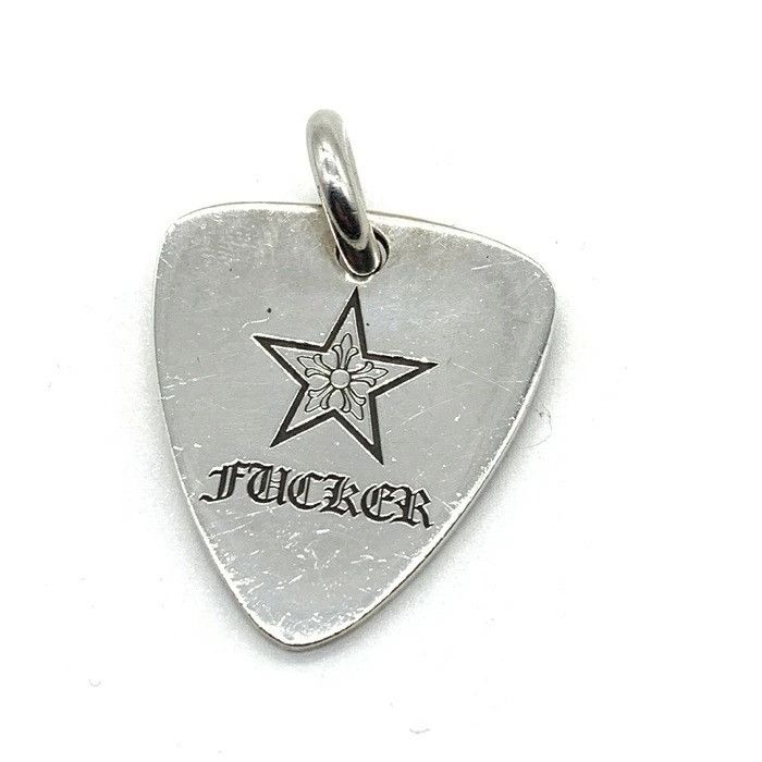 CHROME HEARTS Fucker Guitar Pick Pendant silver