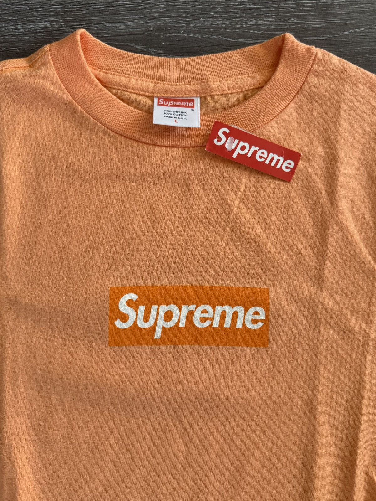 Supreme Orange Box Logo Tee | Grailed