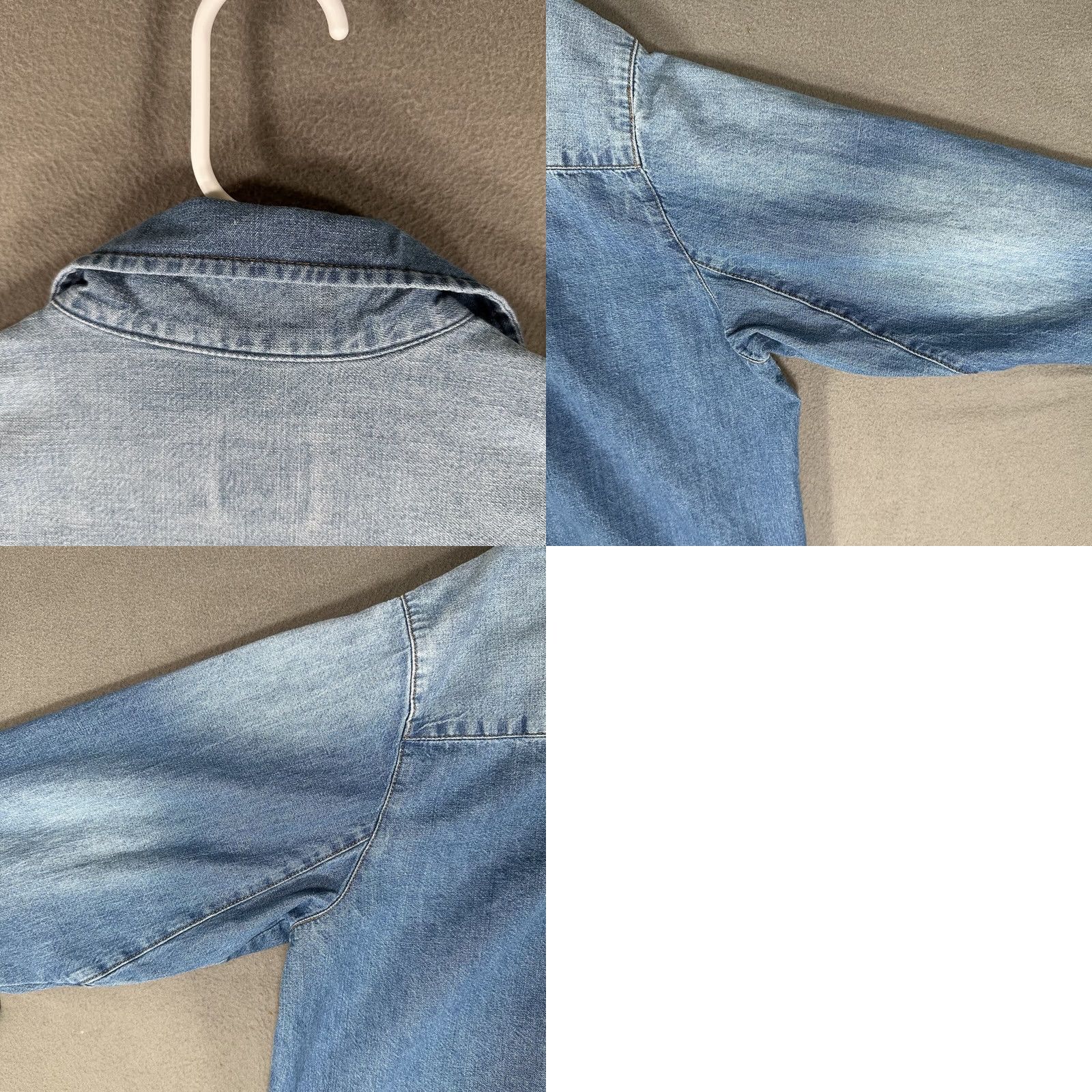 Urban Outfitters BDG Urban Outfitters Denim Shirt Womens Small Plus Blue Pearl Snap Western Faded Size S / US 4 / IT 40 - 9 Thumbnail