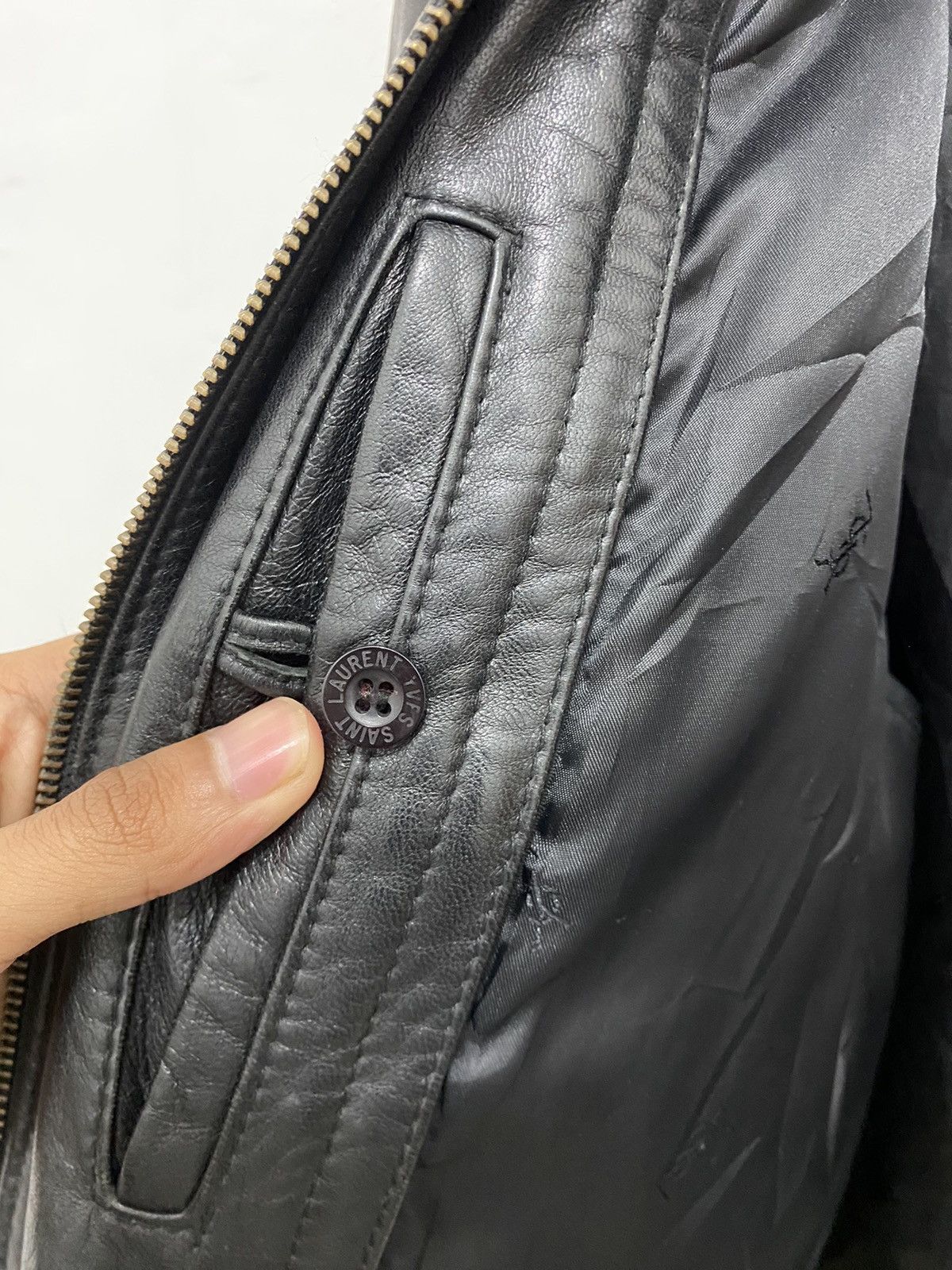 Saint Laurent Paris 💥Leather💥Yves Saint Laurent Leather Coat Size US L / EU 52-54 / 3 - 16 Thumbnail