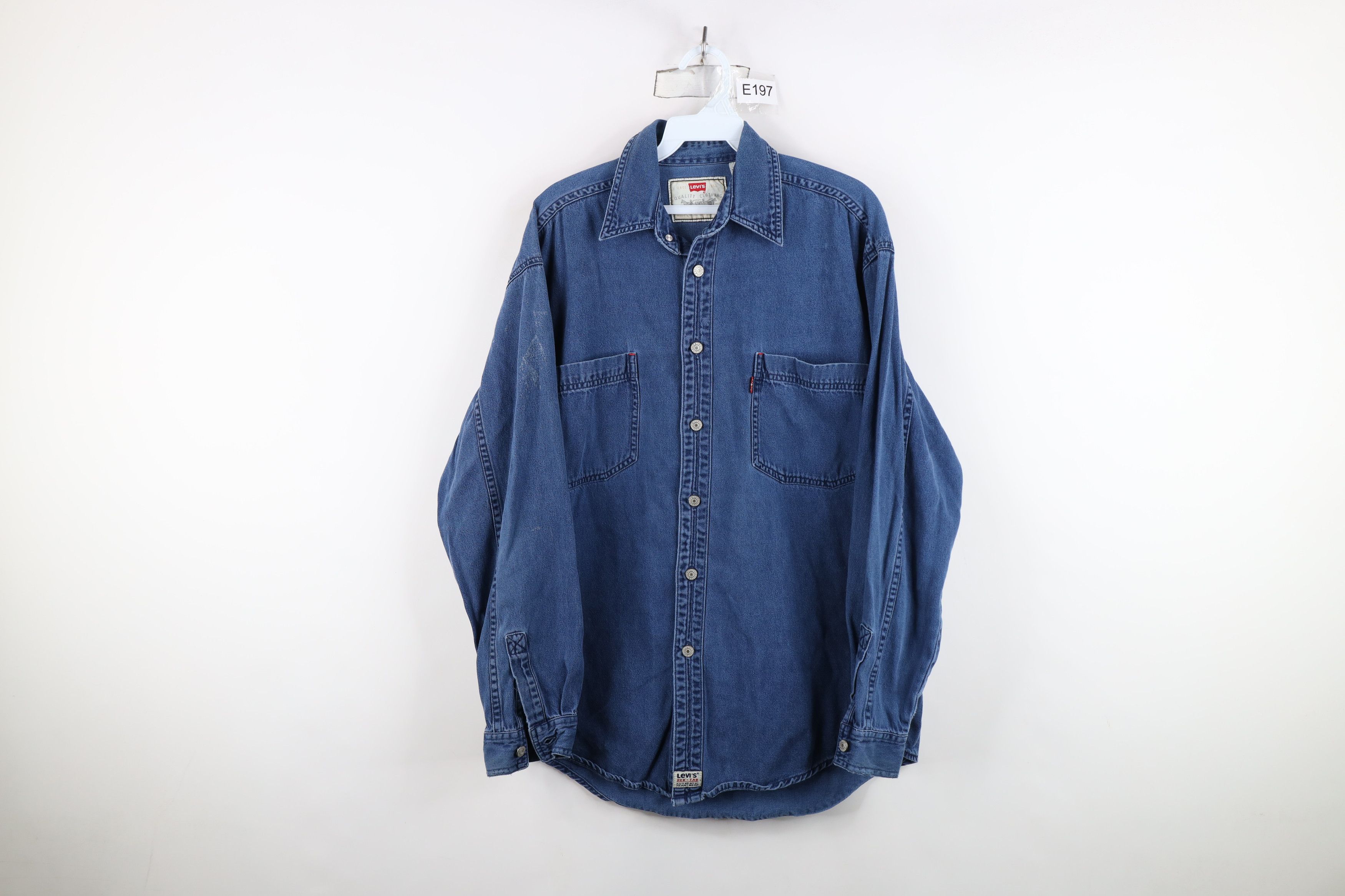 Levi's Vintage 90s Levis Denim Jean Collared Button Shirt Blue Size US M / EU 48-50 / 2 - 1 Thumbnail