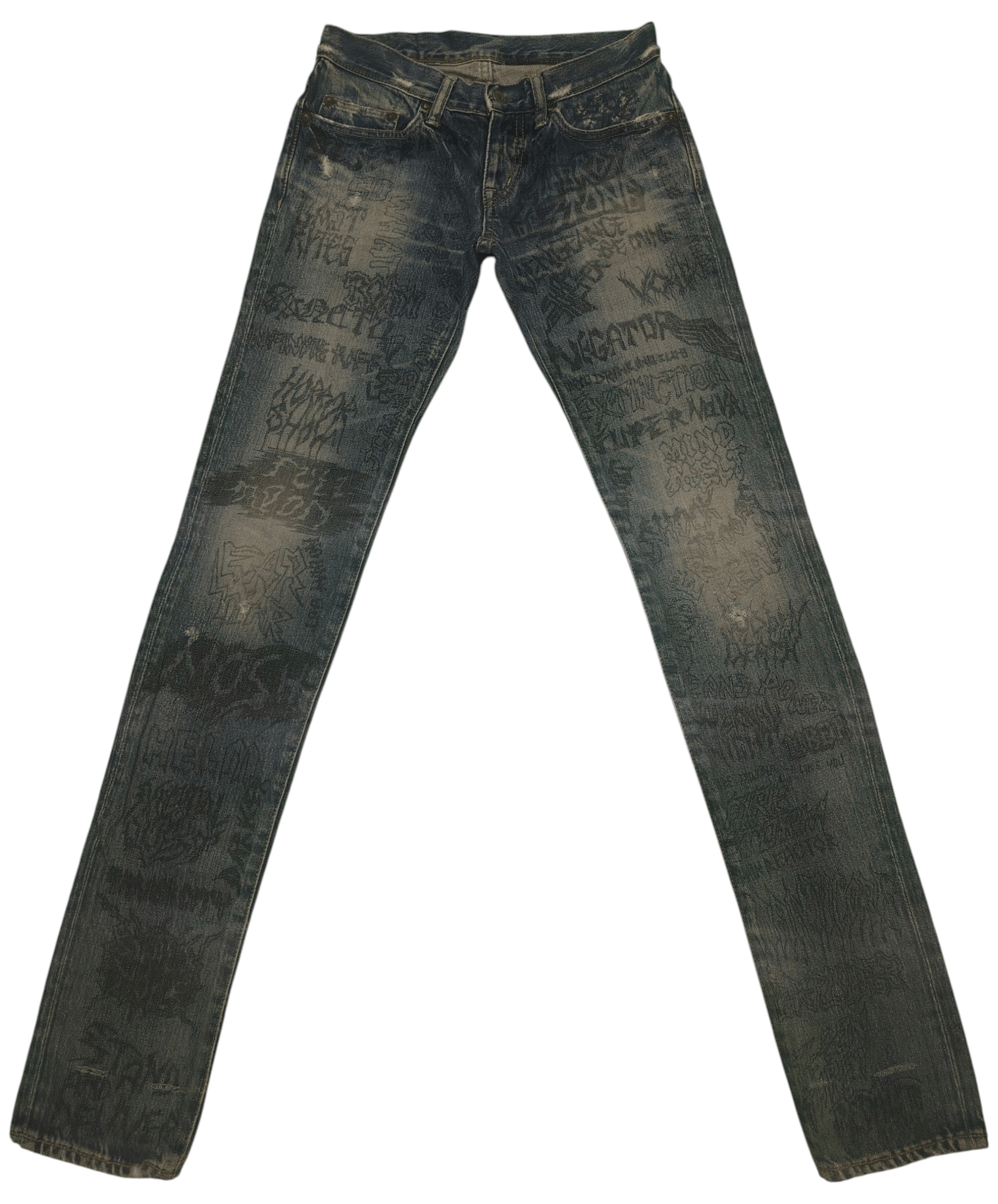 Hysteric Glamour Rare!! Hysteric Glamour skinny jeans Metal Rock Full Printed Size 26" / US 2 / IT 38 - 1 Thumbnail
