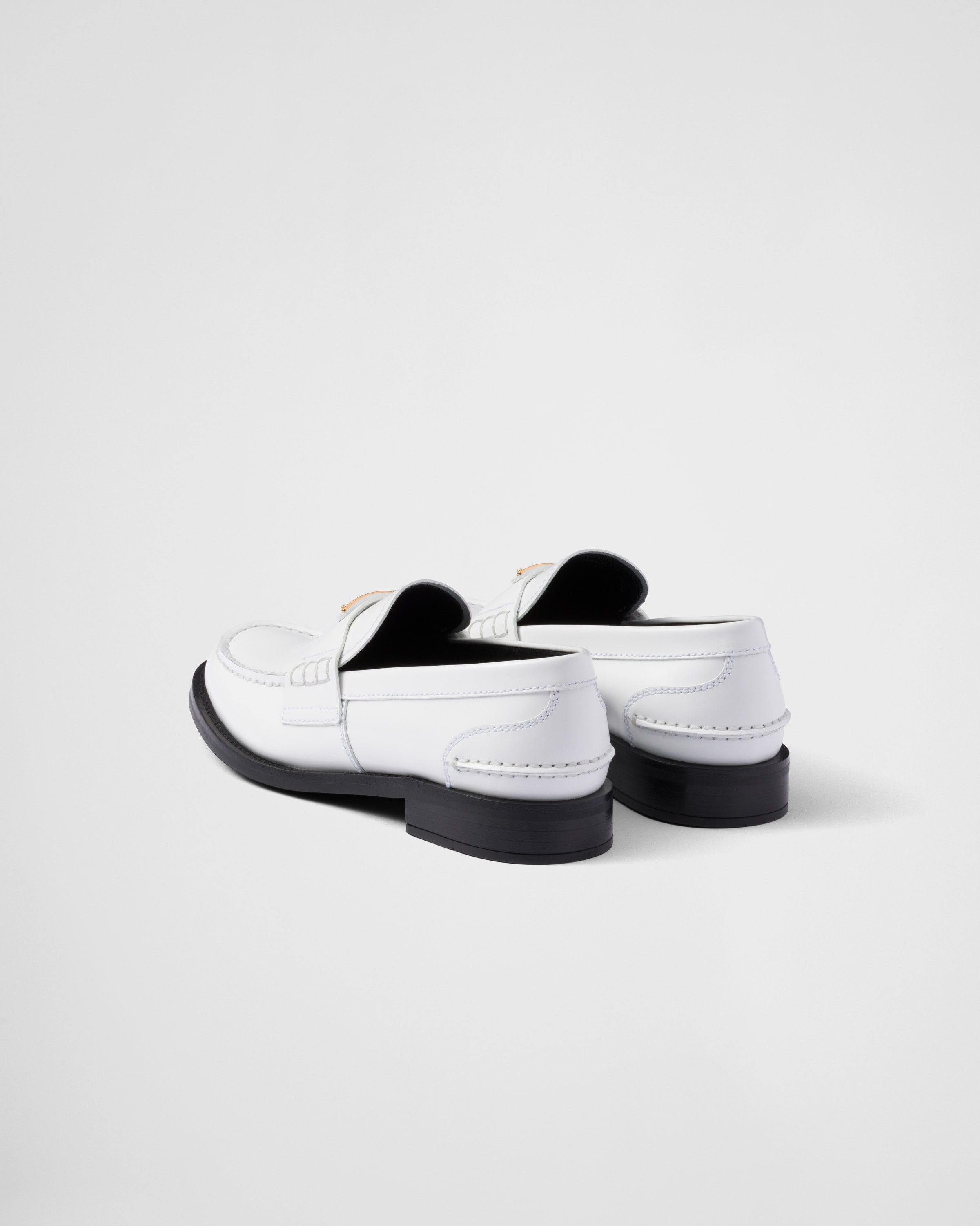 Prada o1la1rc1a0925 Brushed Leather Loafers in White Size US 7 / IT 37 - 7 Thumbnail