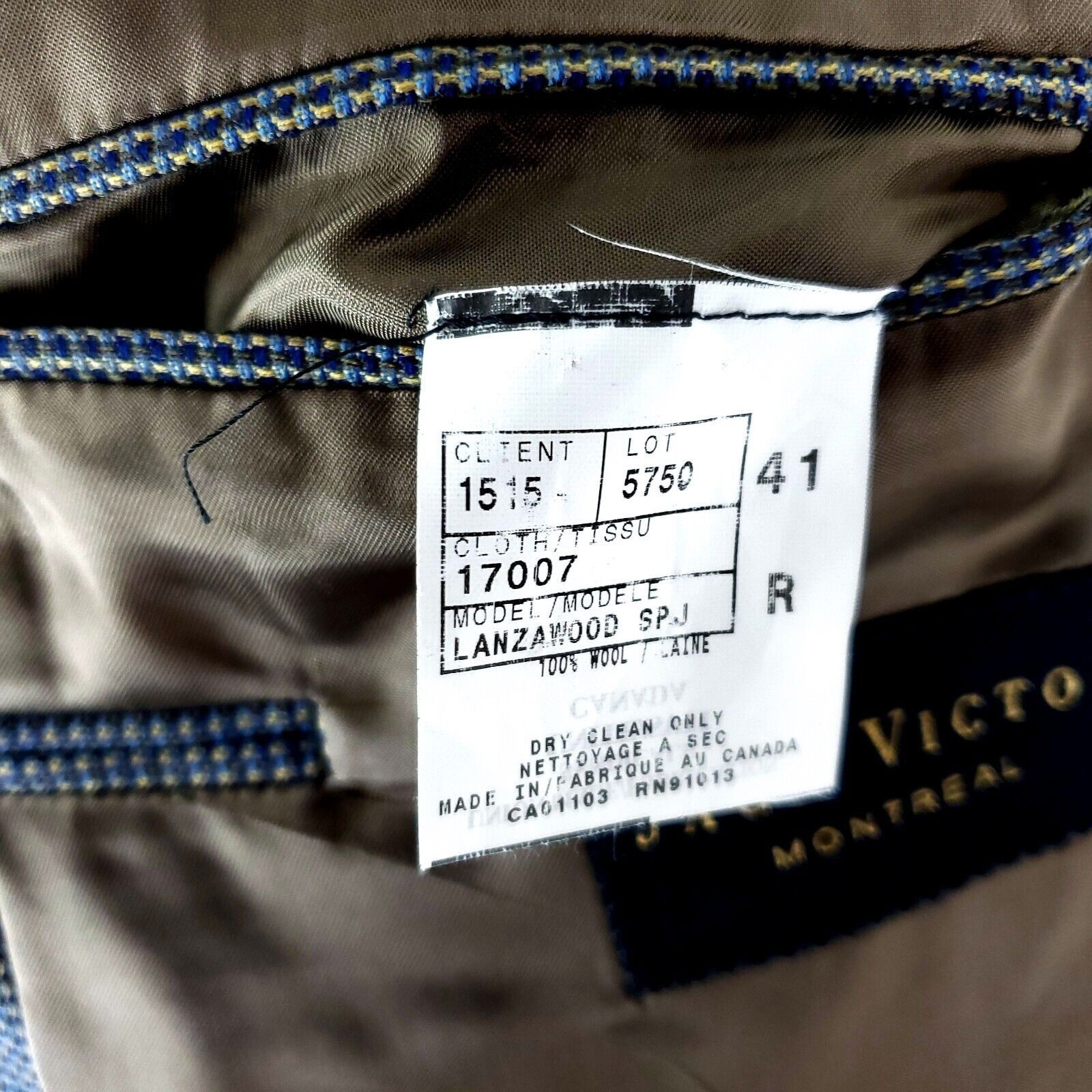 Jack Victor Jack Victor Lanzawood SPJ Wool 3 Button Sport Coat 42R Blue Size 42R - 8 Thumbnail