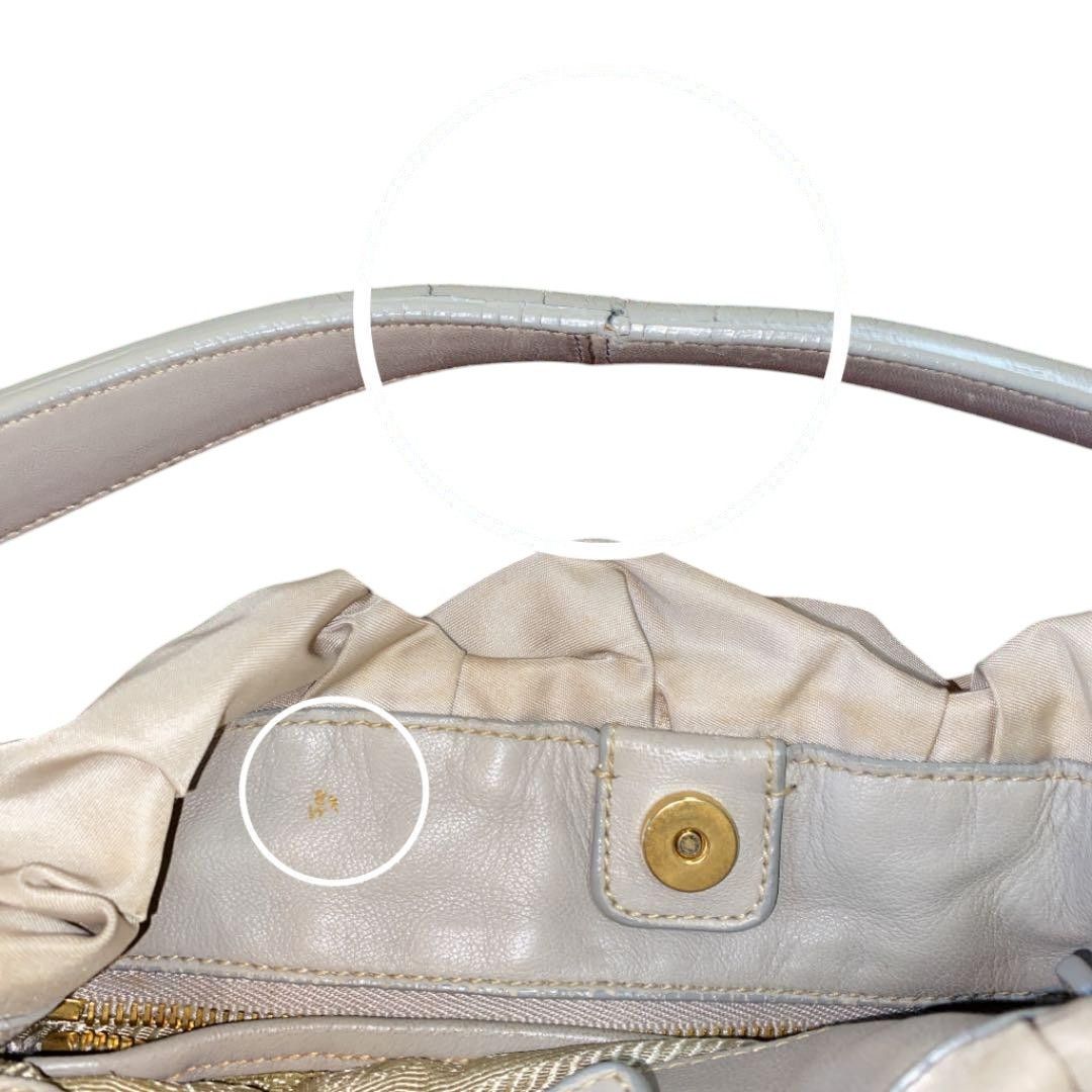 Prada Prada - Quilted Gaufre Handbag Shoulder Bag Beige Triangle Size ONE SIZE - 8 Thumbnail