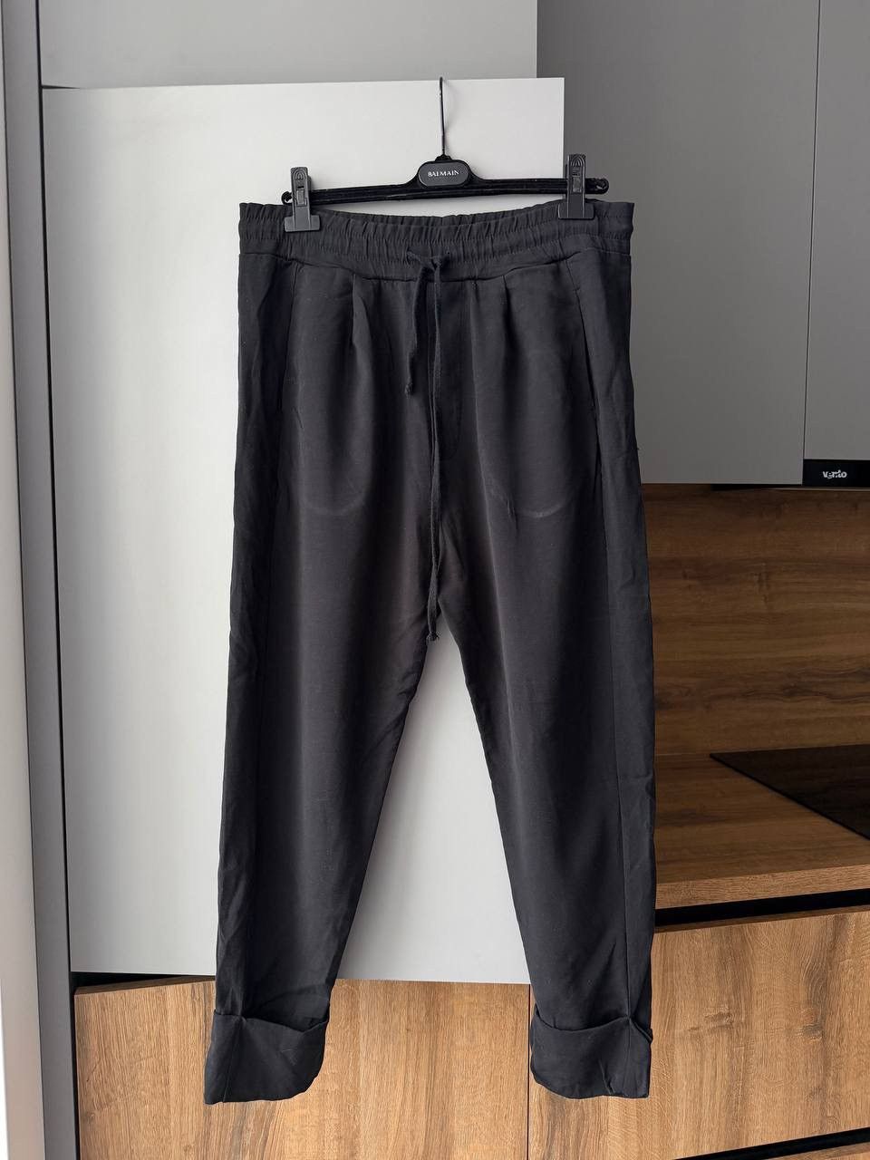 Thom Krom Black Cotton Linen DropCrotch Casual Pants Size US 32 / EU 48 - 1 Thumbnail