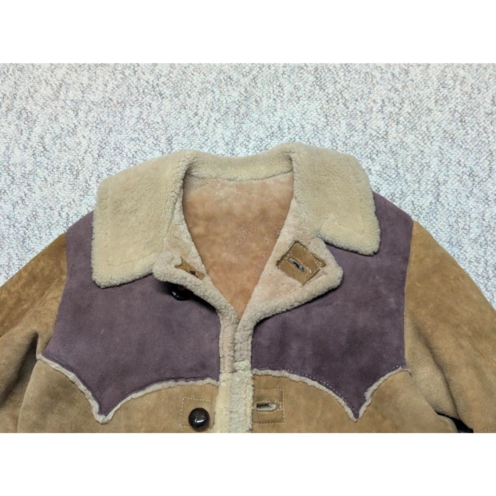 Vintage VINTAGE Shearling Leather Coat Western Cowboys Rancher Jacket Men M Brown Sheepskin Leather Coat Chest 40 Size US M / EU 48-50 / 2 - 7 Thumbnail