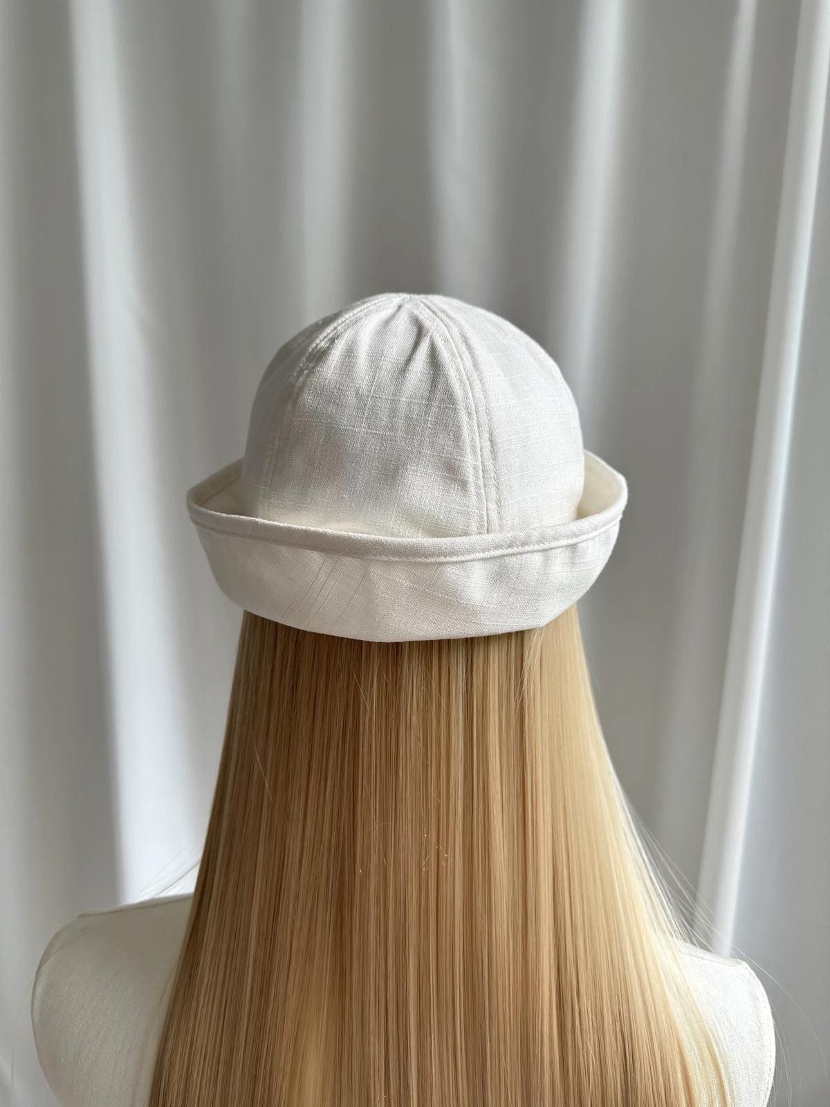 Japanese Brand Retro Wht Linen Beret Sailor Hat – Y2K French Girl Aesthetic Size ONE SIZE - 3 Thumbnail