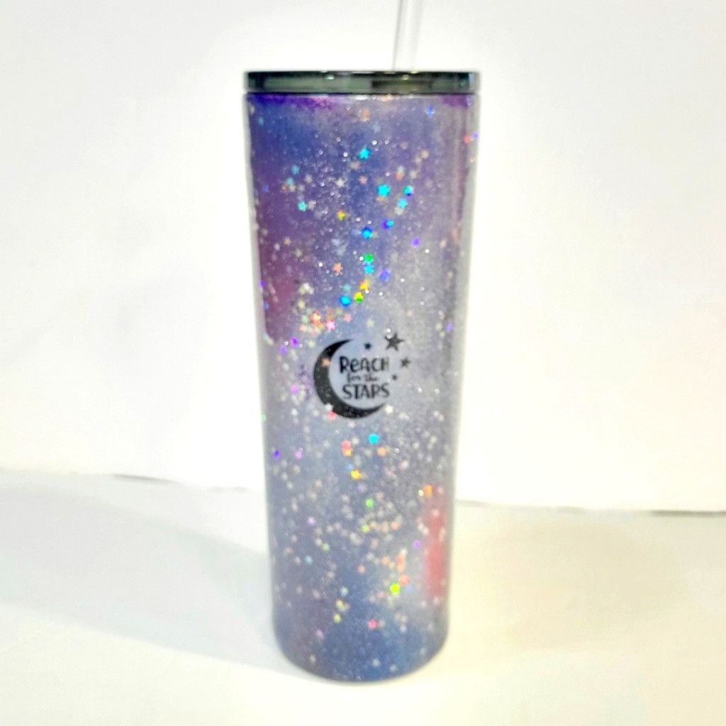 Handmade Nebula Starry Sky Reach For the Stars Glitter 30 Oz Tumbler Size ONE SIZE - 1 Thumbnail