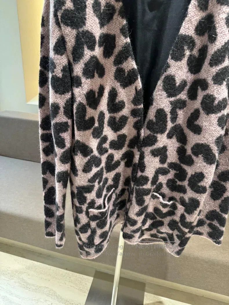 Saint Laurent Paris Saint Laurent Leopard Mohair Cardigan Size US XL / EU 56 / 4 - 3 Thumbnail