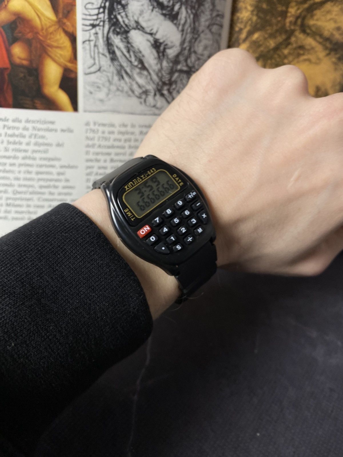 Japanese Brand Vintage Xinjia XJ-643 Calculator Watch Retro Digital Black Size ONE SIZE - 3 Thumbnail