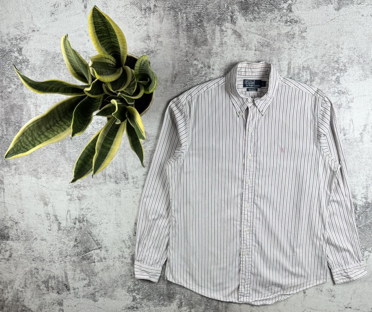 Polo Ralph Lauren Polo Ralph Lauren White Pink Large Size Button Striped Classic LongSleeve Shirt Size US L / EU 52-54 / 3 - 1 Thumbnail