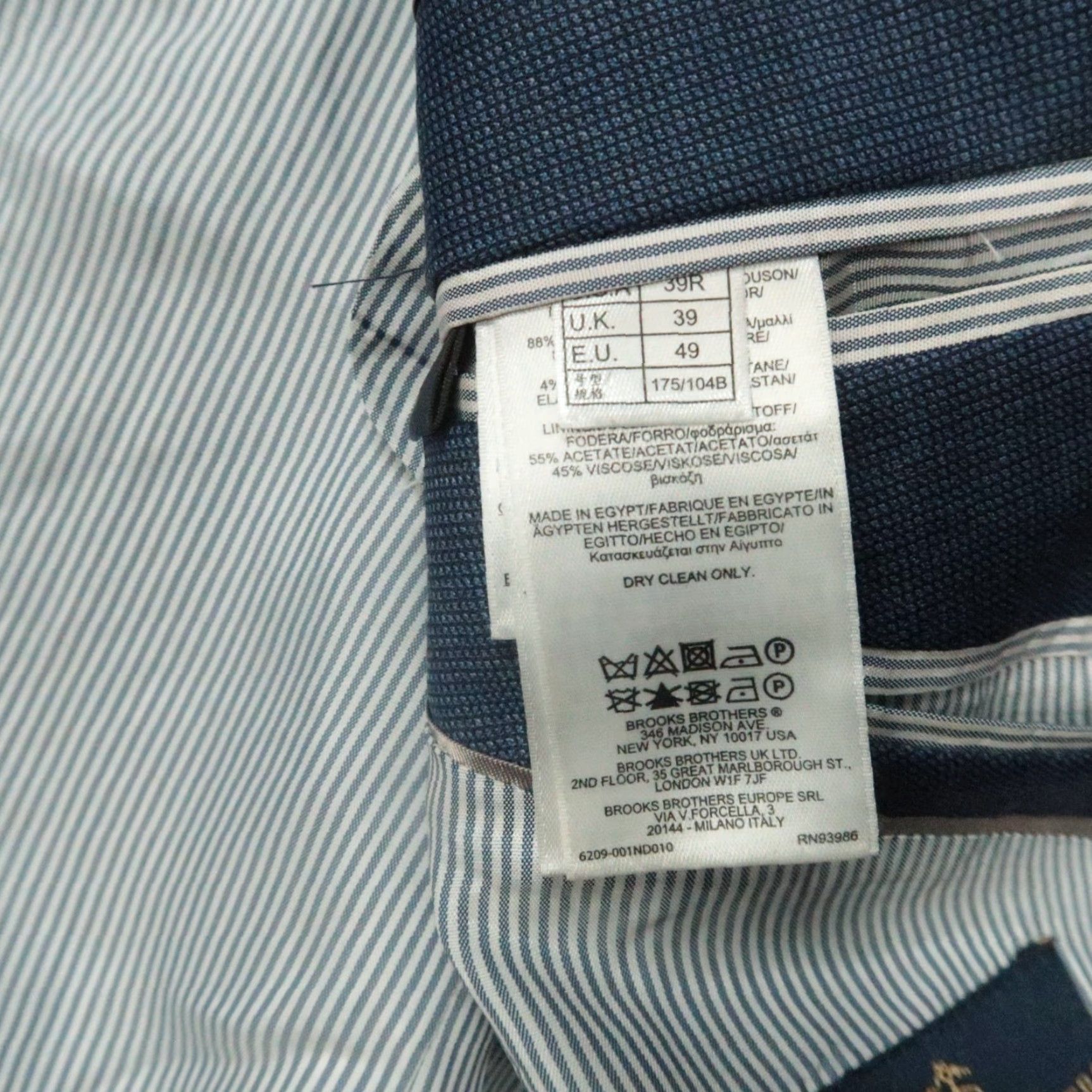 Brooks Brothers Brooks Brothers Blazer Mens 39R Blue Wool Sport Coat Jacket Regular Notch Lapel Single-Breasted Two-Button Vintage: No Modern? Size 40R - 4 Thumbnail