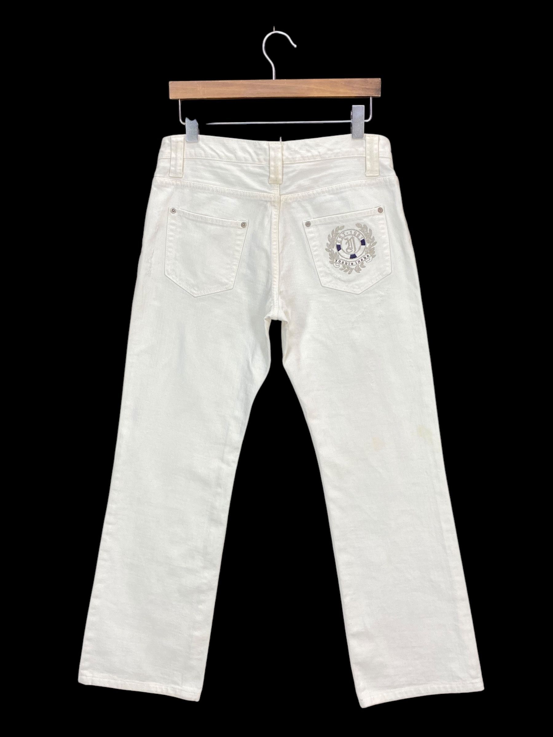 Japanese Brand Yoshie Inaba Denim White Jeans Vintage Distressed Denim Size US 31 - 1 Thumbnail