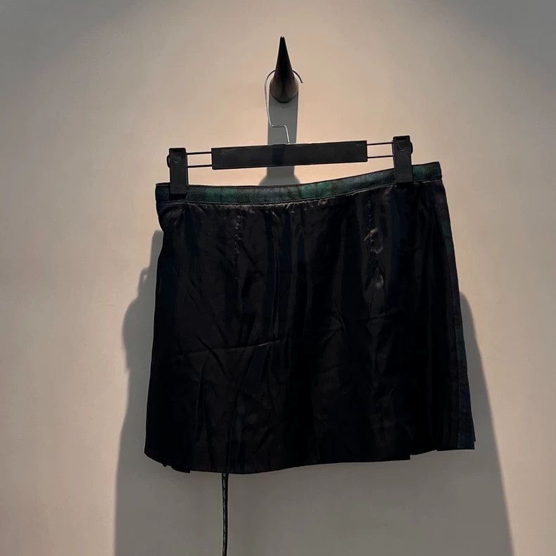 Miu Miu miu miu Green plaid wool pleated belted skirt Size 35" - 2 Thumbnail