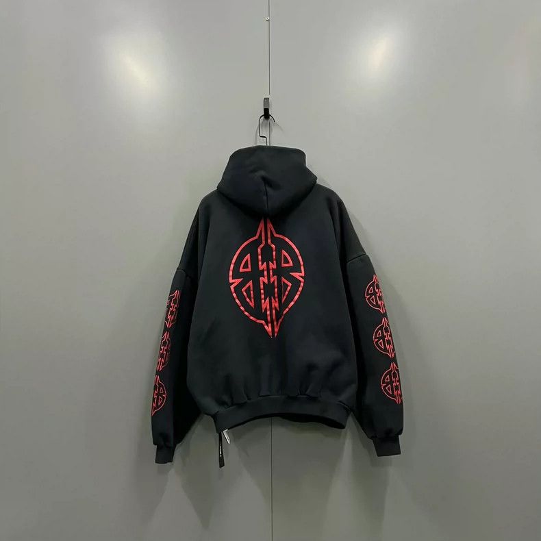 Balenciaga Balenciaga Distressed BB Printed Arm Hoodie Size US M / EU 48-50 / 2 - 2 Thumbnail