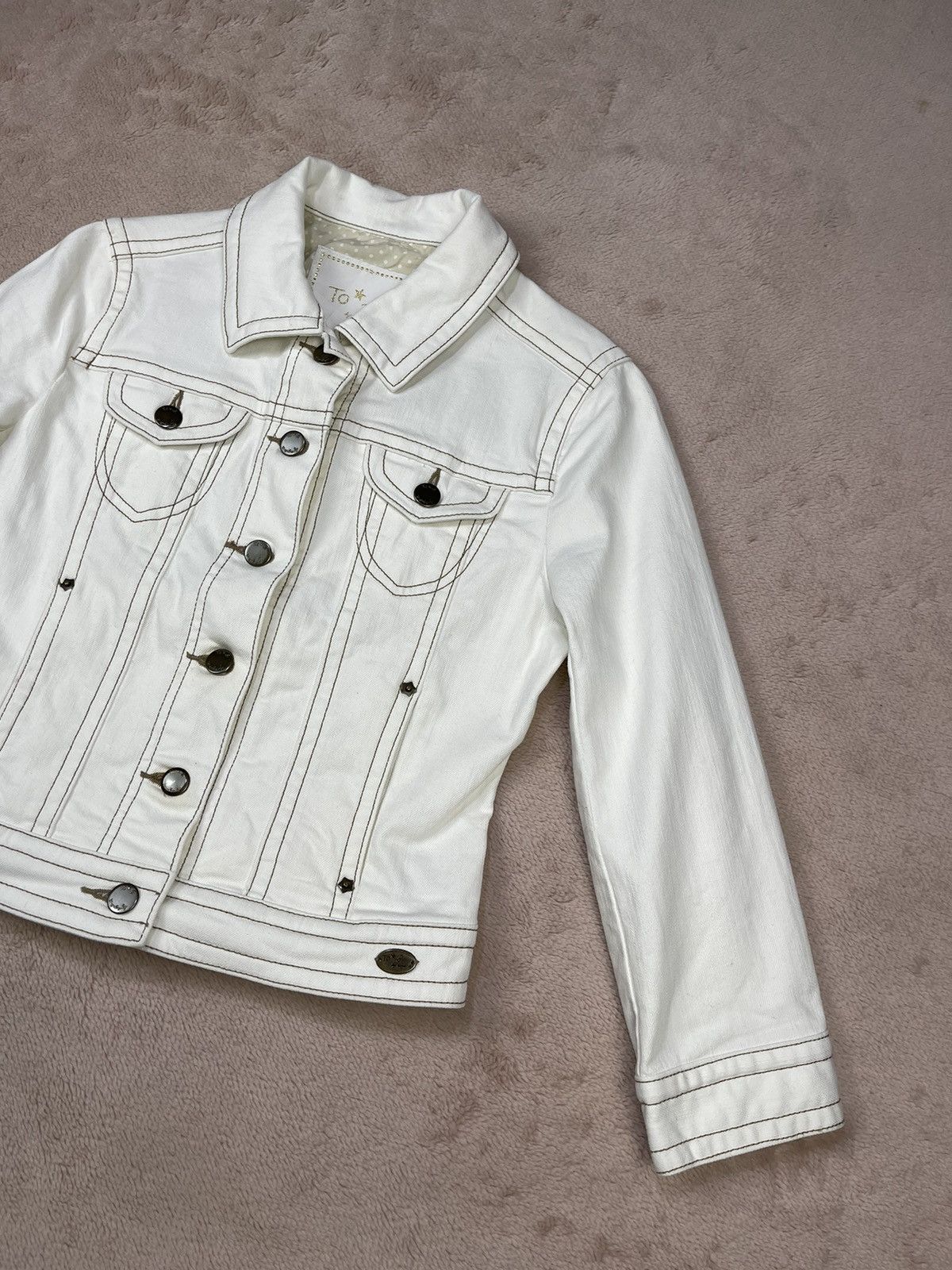 agnes b. SAMPLE DESIGN Agnes B White Denim Jackets Size XXS / US 00 / IT 34 - 3 Thumbnail