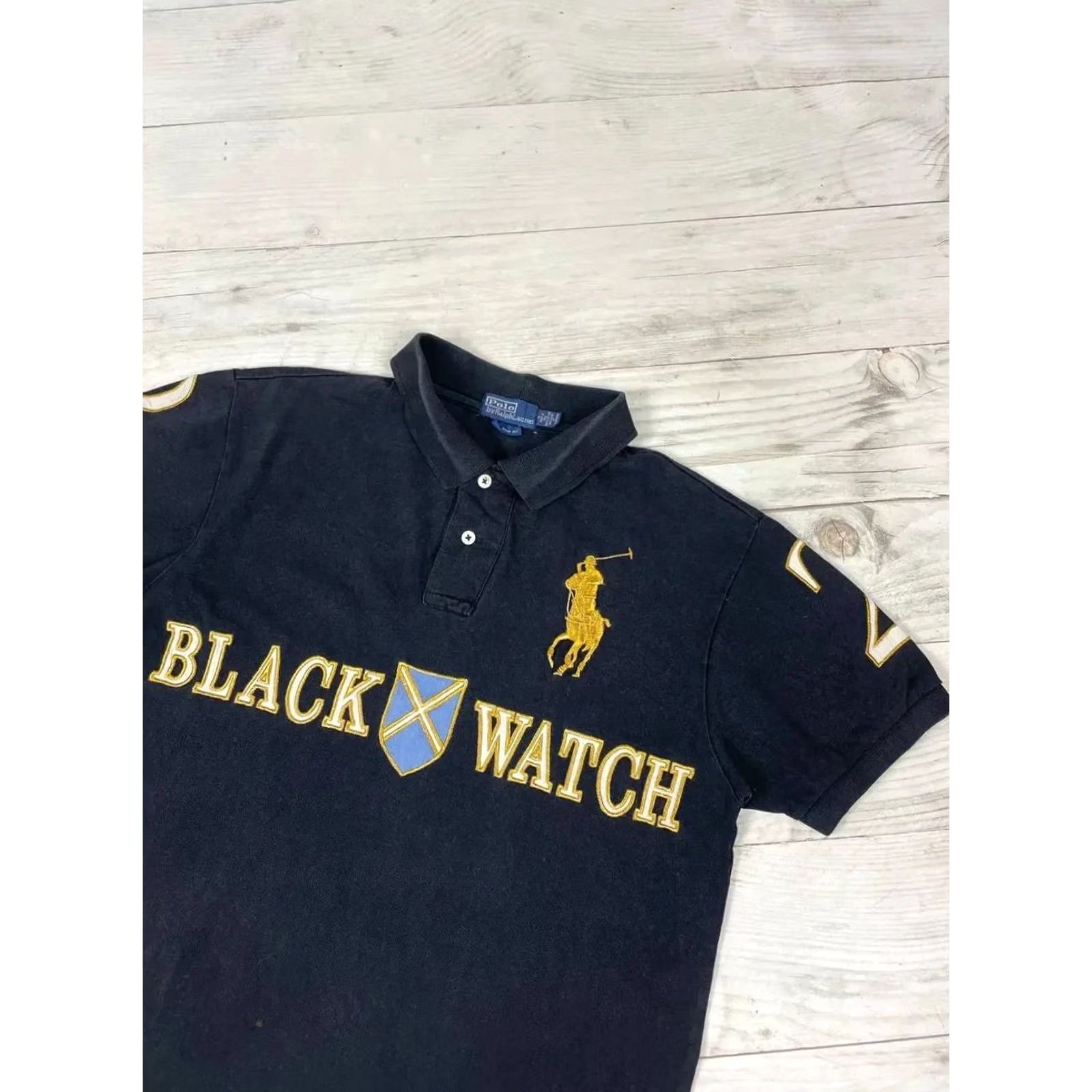 Polo Ralph Lauren VINTAGE Polo Ralph Lauren Rugby Shirt Black Mens Size XL Big Pony Size US XL / EU 56 / 4 - 3 Thumbnail