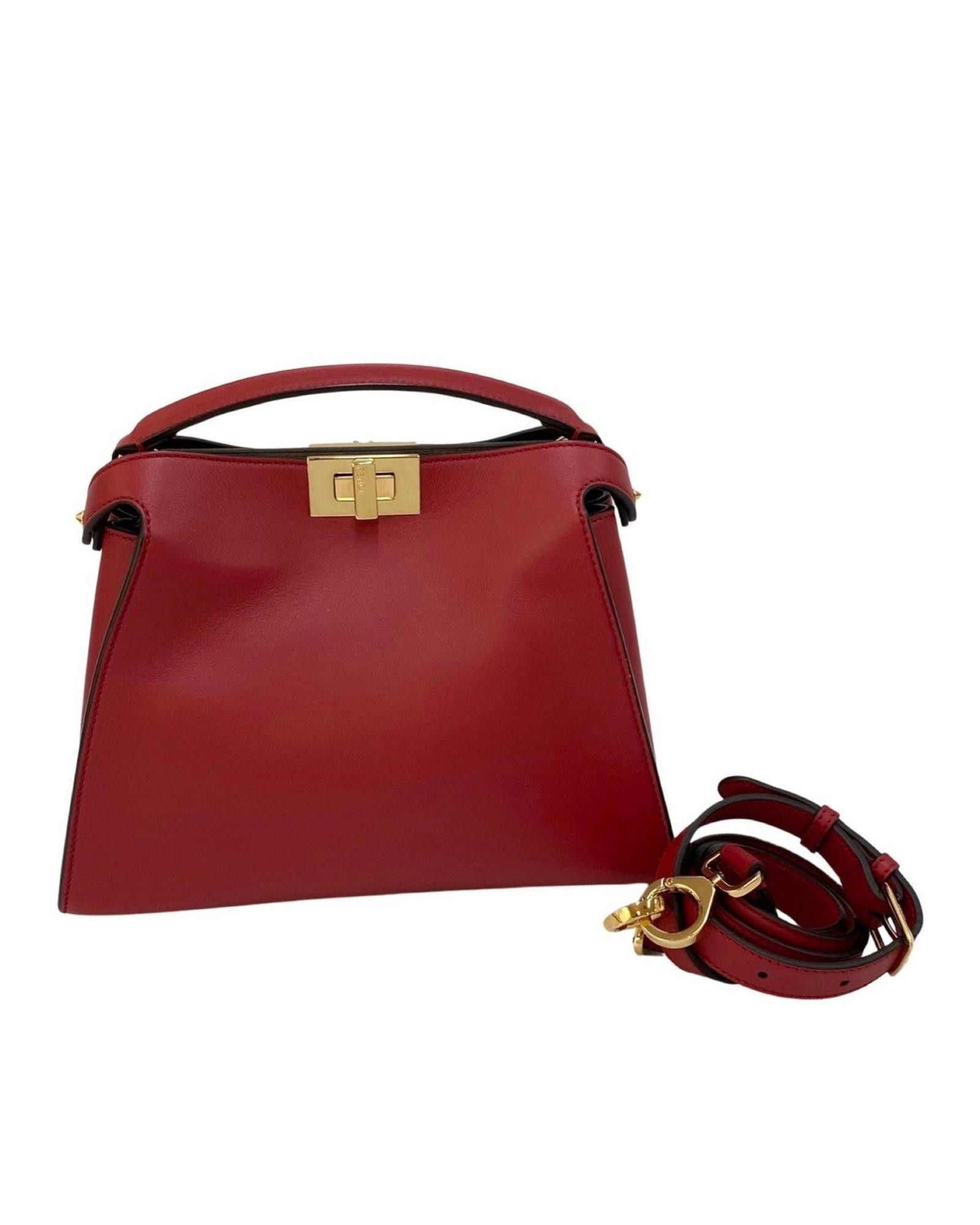 image of Fendi Red Leather Handbag, Women's