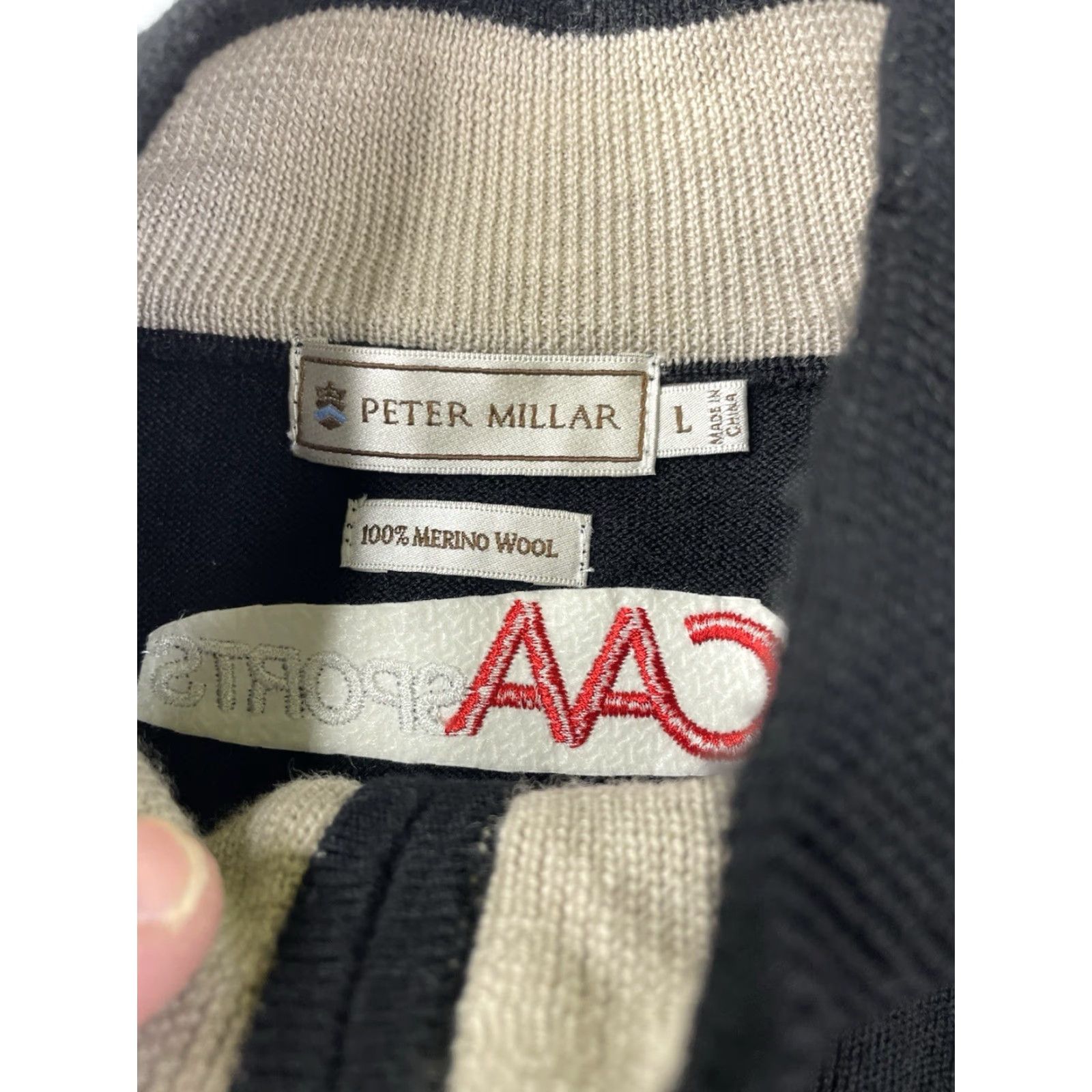 Peter Millar Peter Millar Merino Wool 1/4 Zip Pullover Vest Golf Winged Foot Black Mens L Size US L / EU 52-54 / 3 - 3 Thumbnail