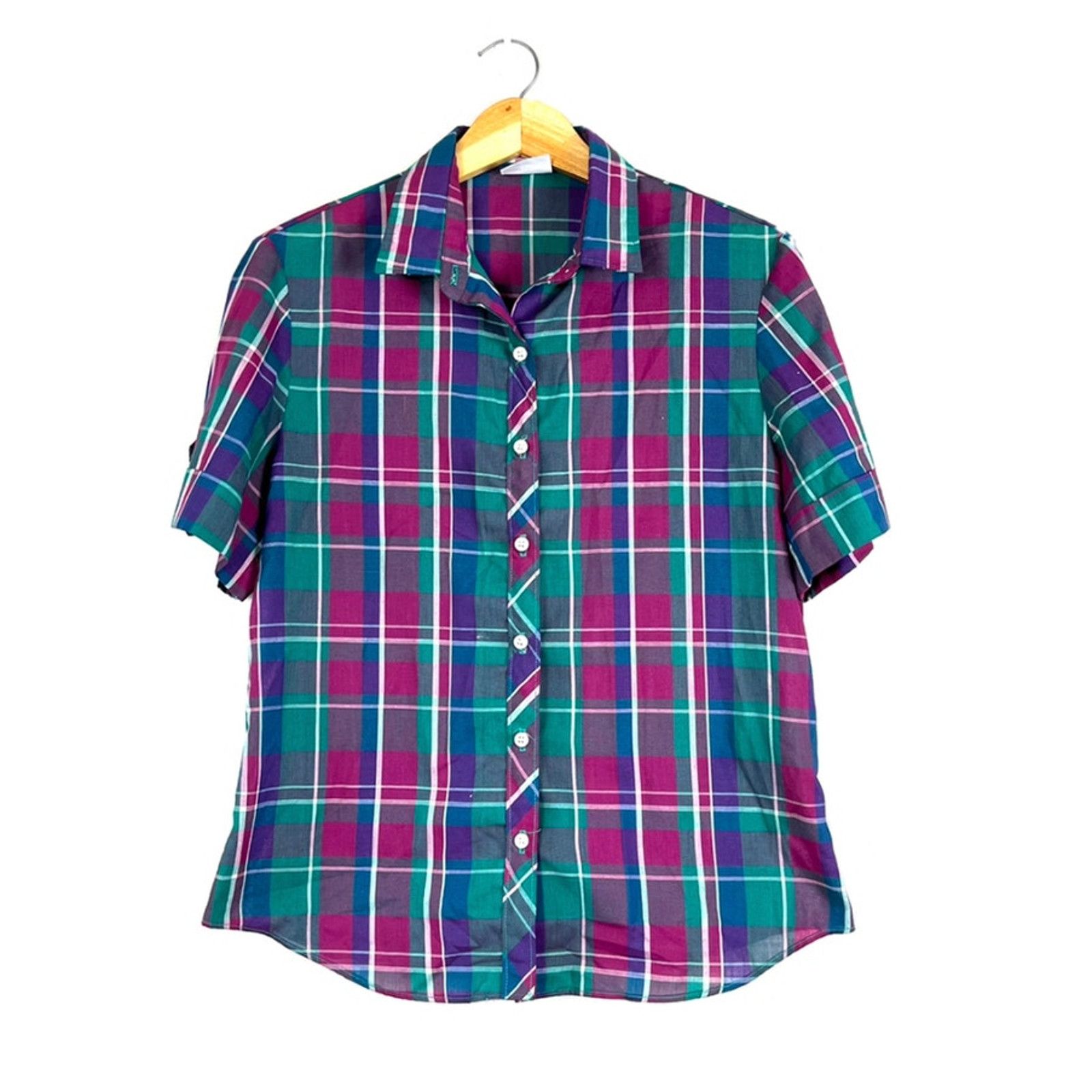 Vintage Women's Vintage Union Made Russ Togs Button Up Plaid Shirt L Size L / US 10 / IT 46 - 1 Thumbnail