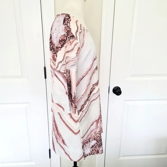 Vacation Marble Print V-Neck Coverup Beach Gift Party Spring Summer Size S / US 4 / IT 40 - 7 Thumbnail