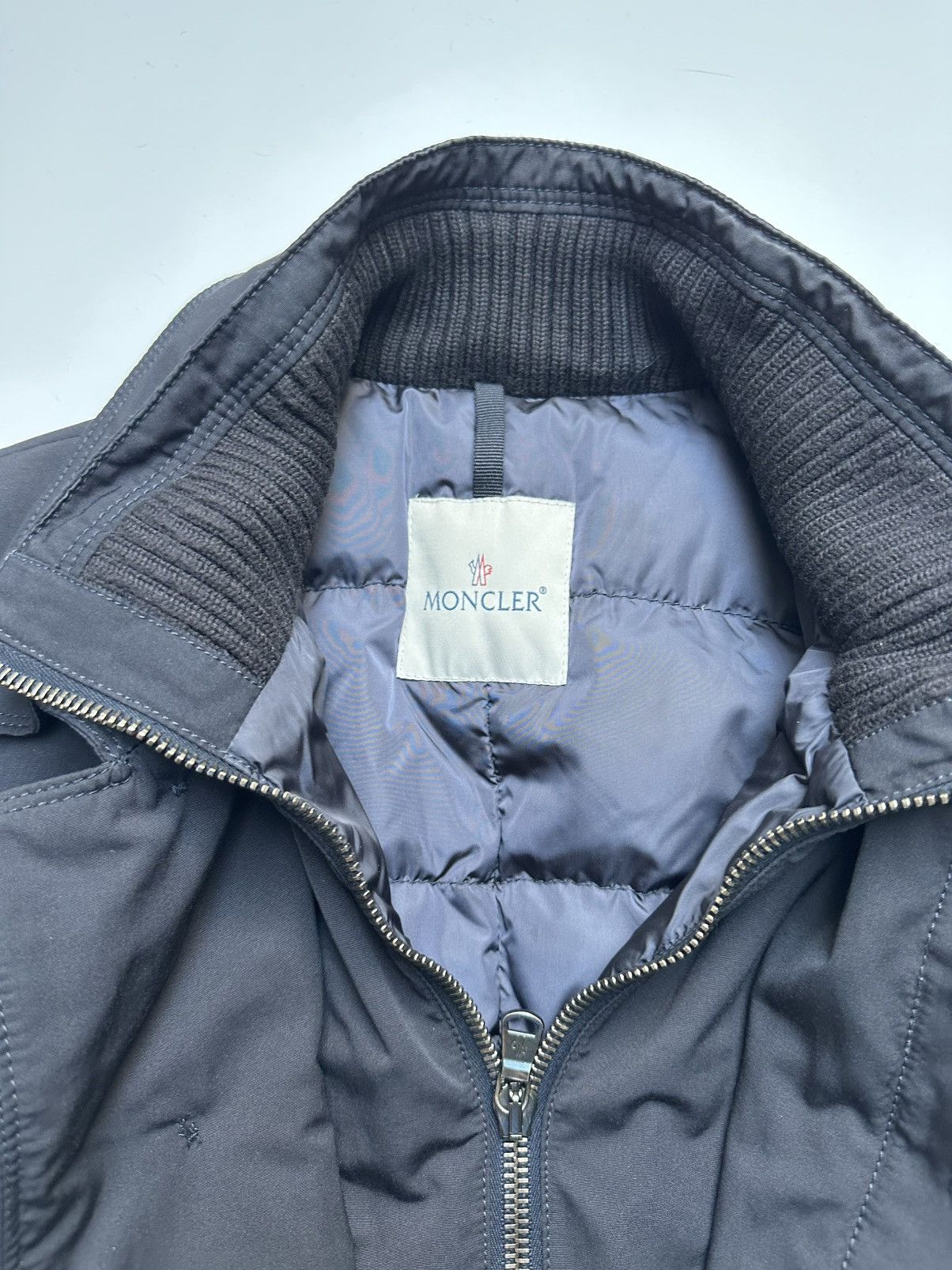 Moncler Cherbourg dark navy down parka jacket