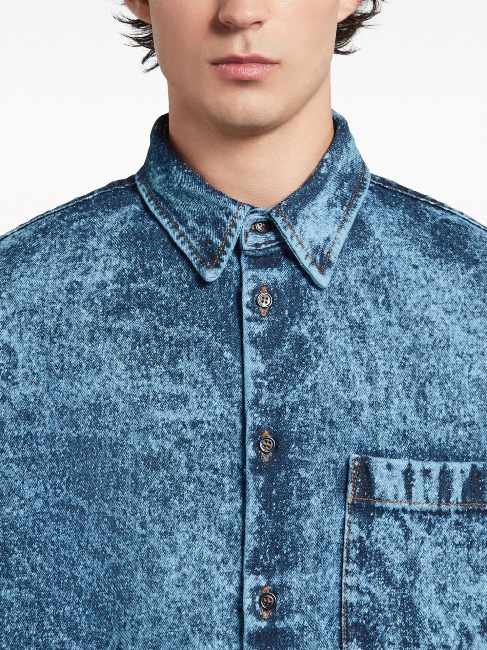 Marni o1w1db10125 Denim Shirt in Navy Blue Size US S / EU 44-46 / 1 - 5 Thumbnail