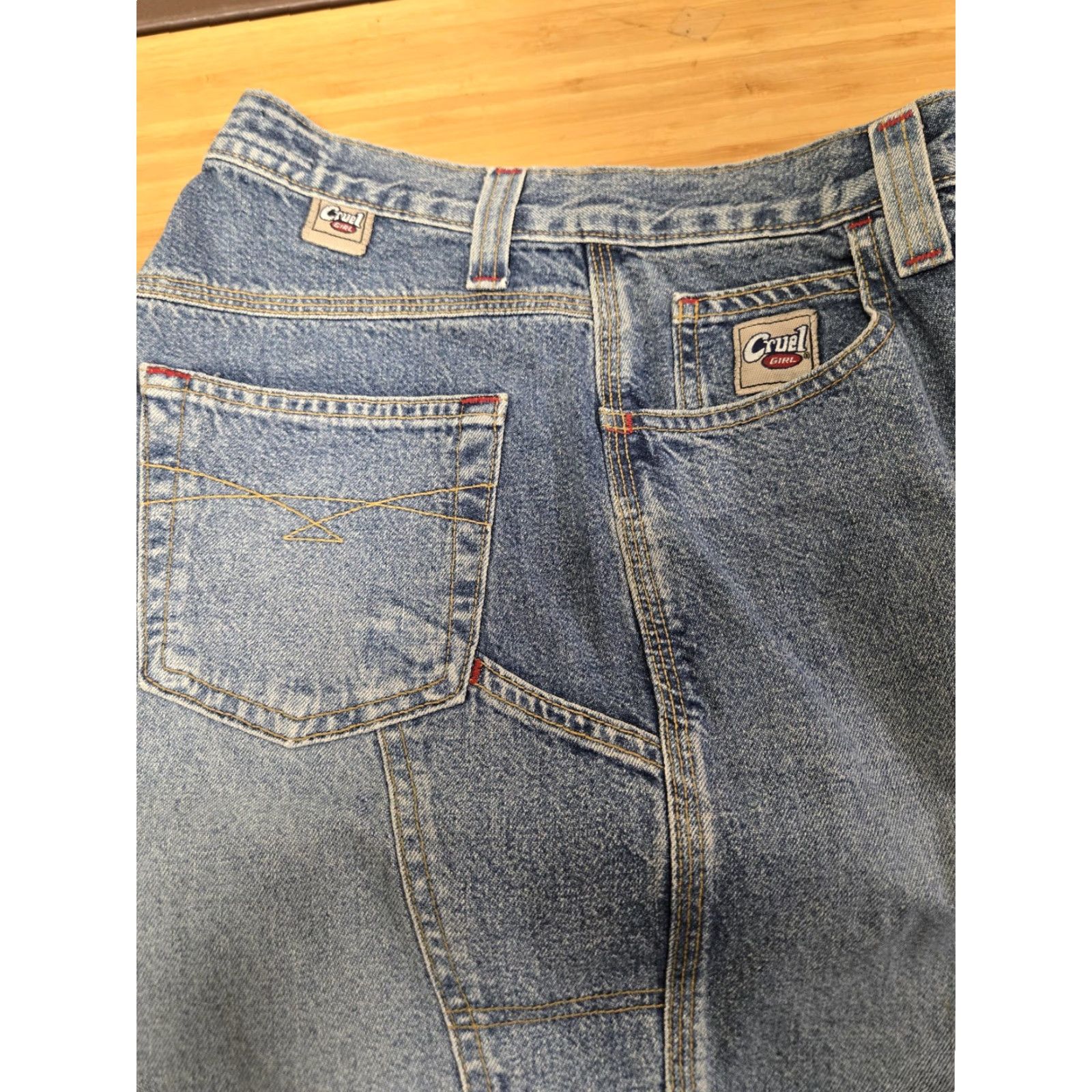 Vintage Cruel Girl Jeans Womens 3 Long Carpenter Denim Pants Blue Utility Workwear Size 26" / US 2 / IT 38 - 2 Thumbnail